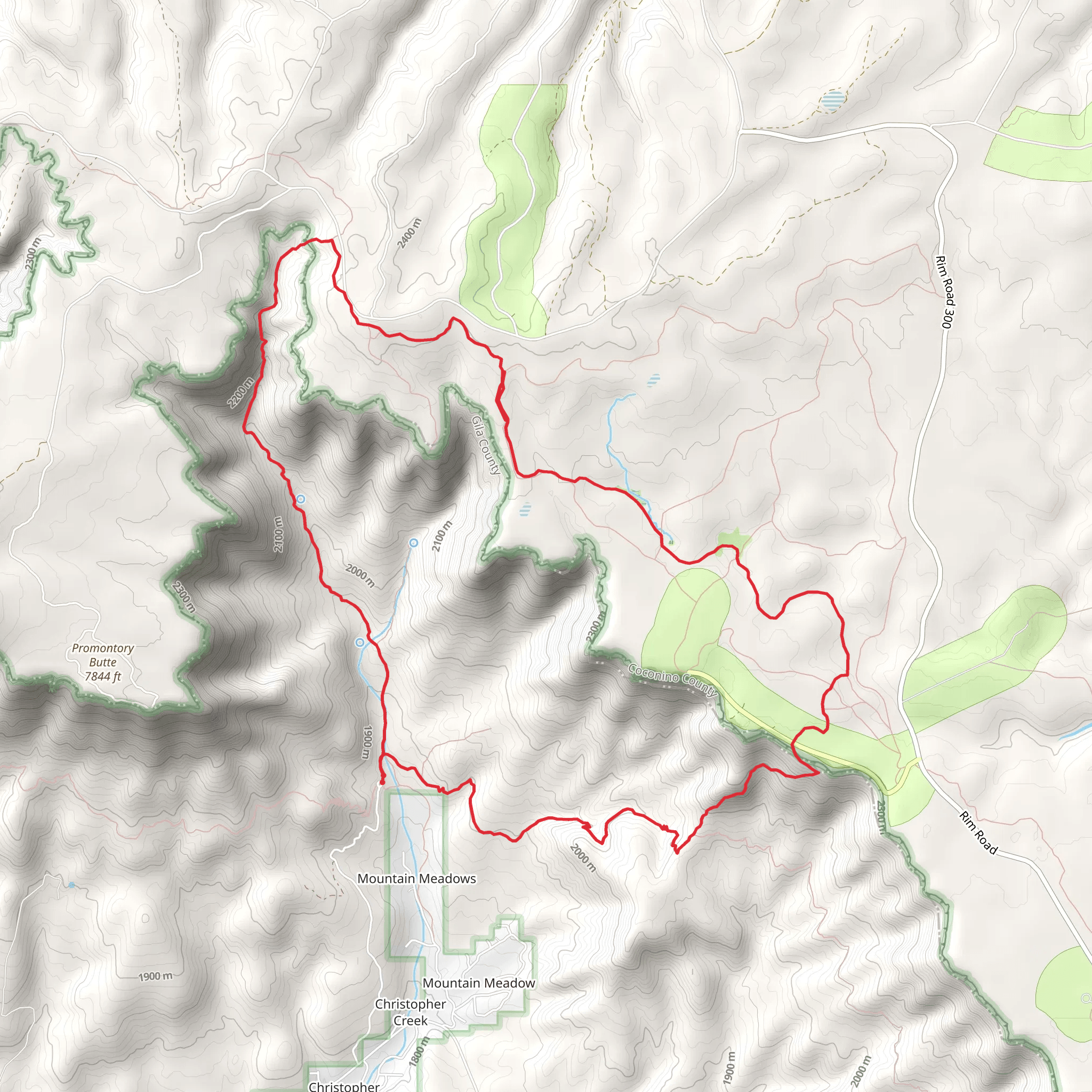See Canyon Trail and General Crook Loop Trail mobile static map