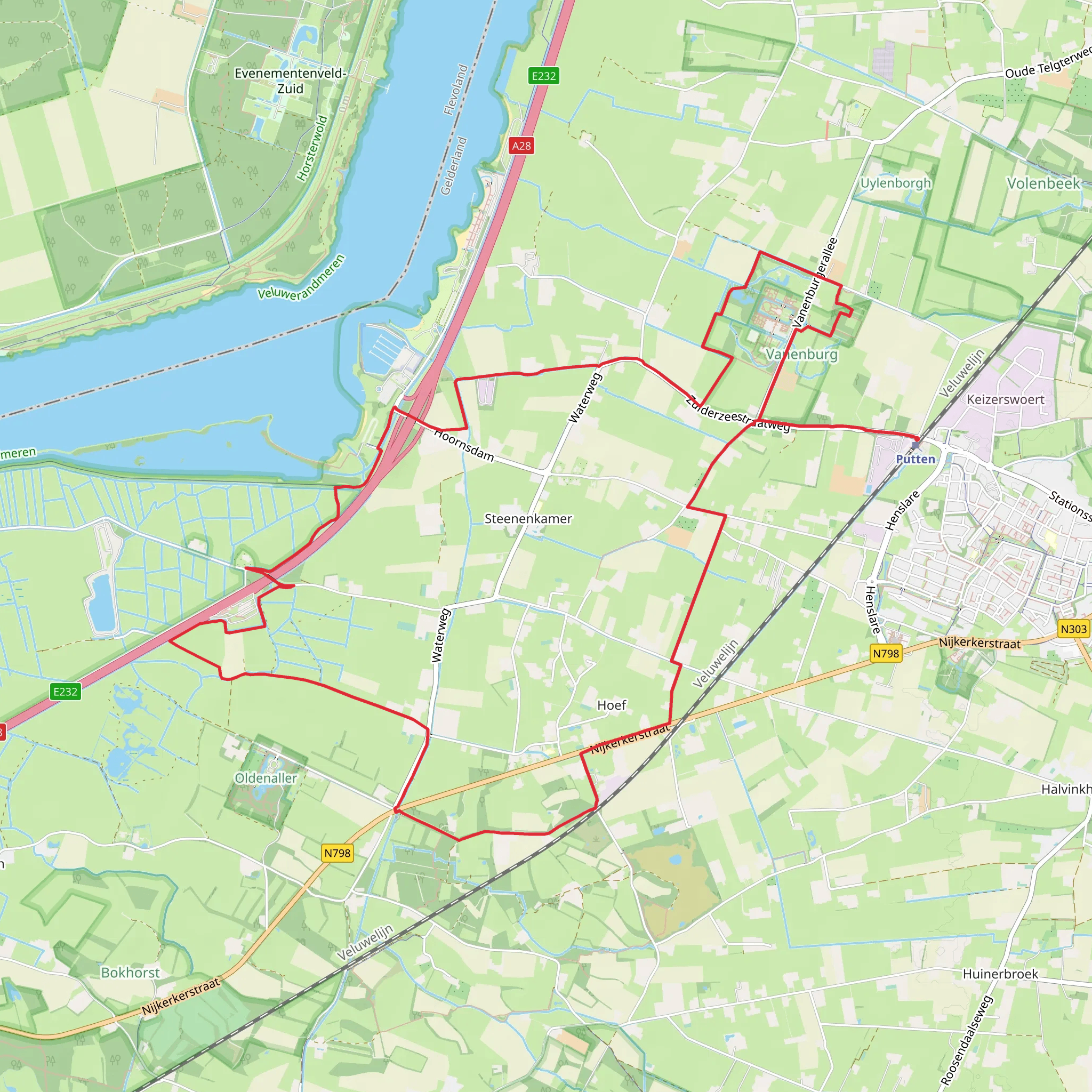 Hoeverveldpad Loop mobile static map