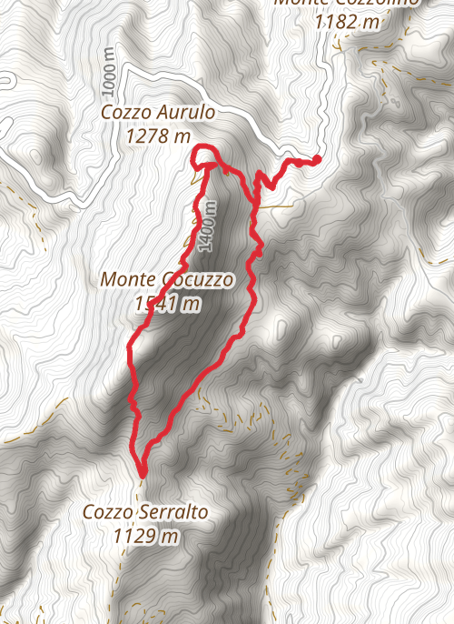 Monte Cocuzzo loop mobile static map