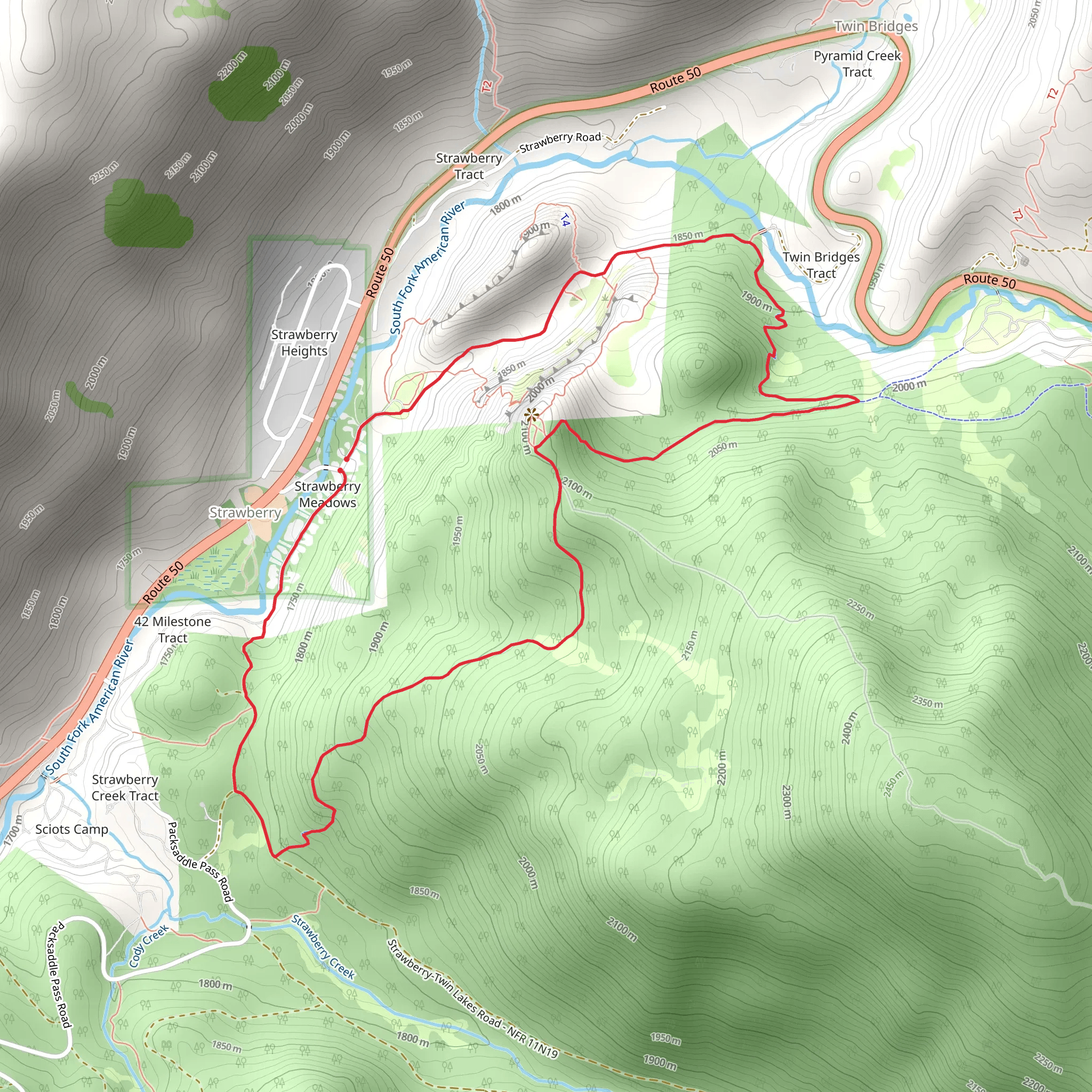 Strawberry Court, Lover's Leap and Pony Express Loop Trail mobile static map