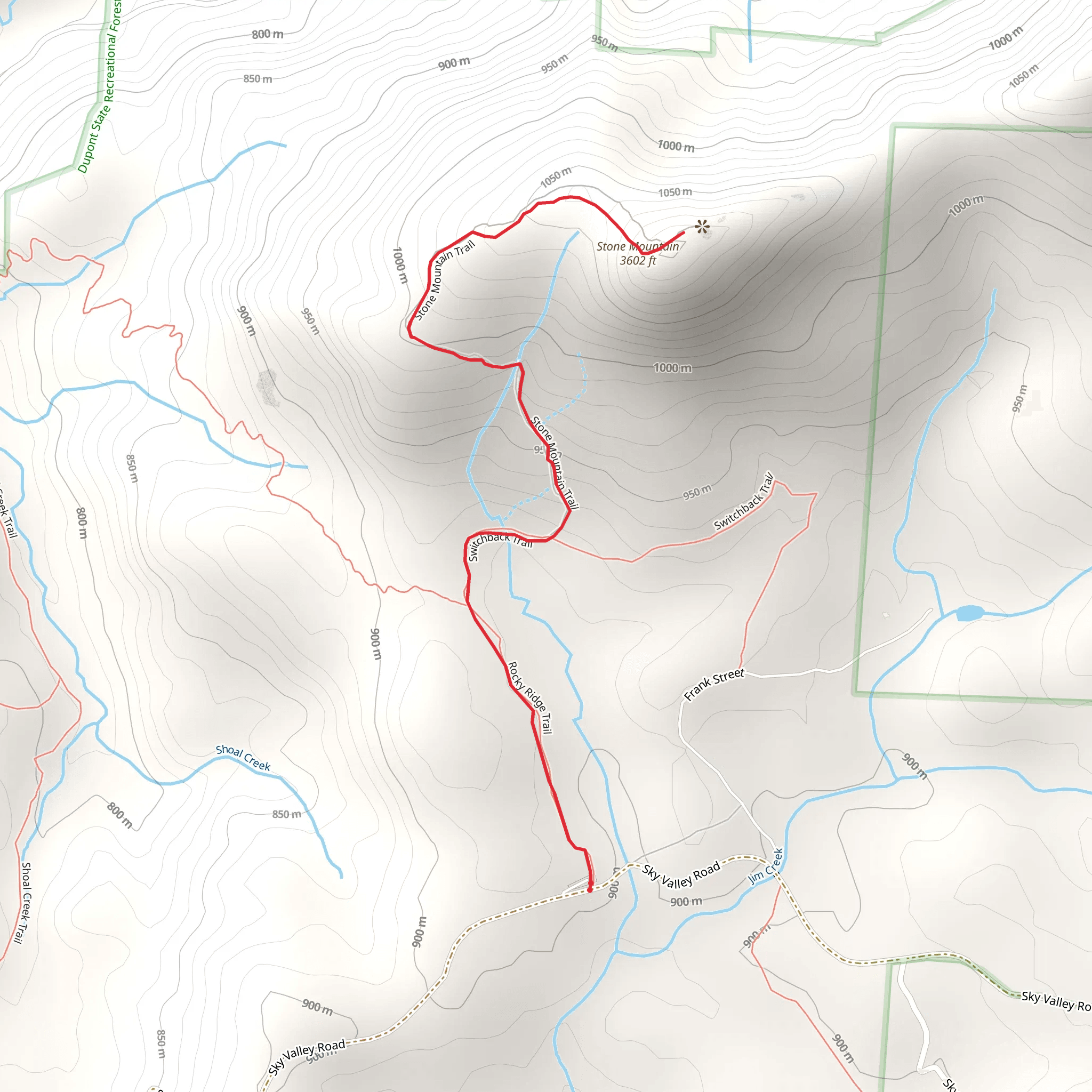 Stone Mountain via Rocky Ridge mobile static map