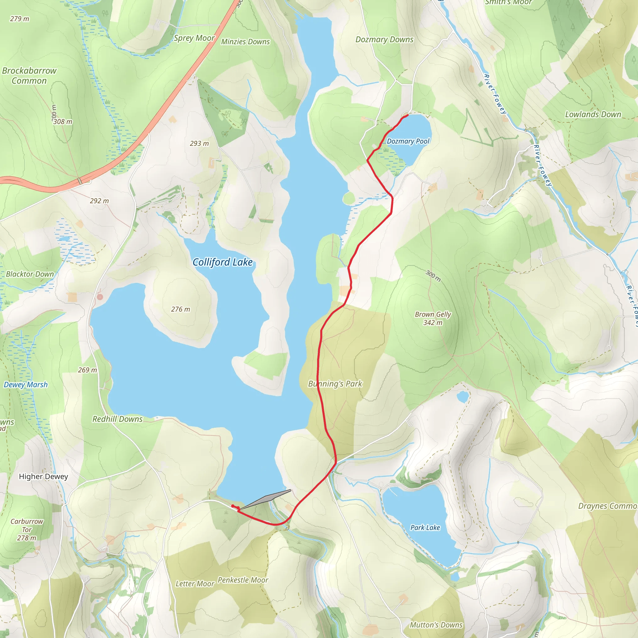 Dozmary Pool Walk mobile static map