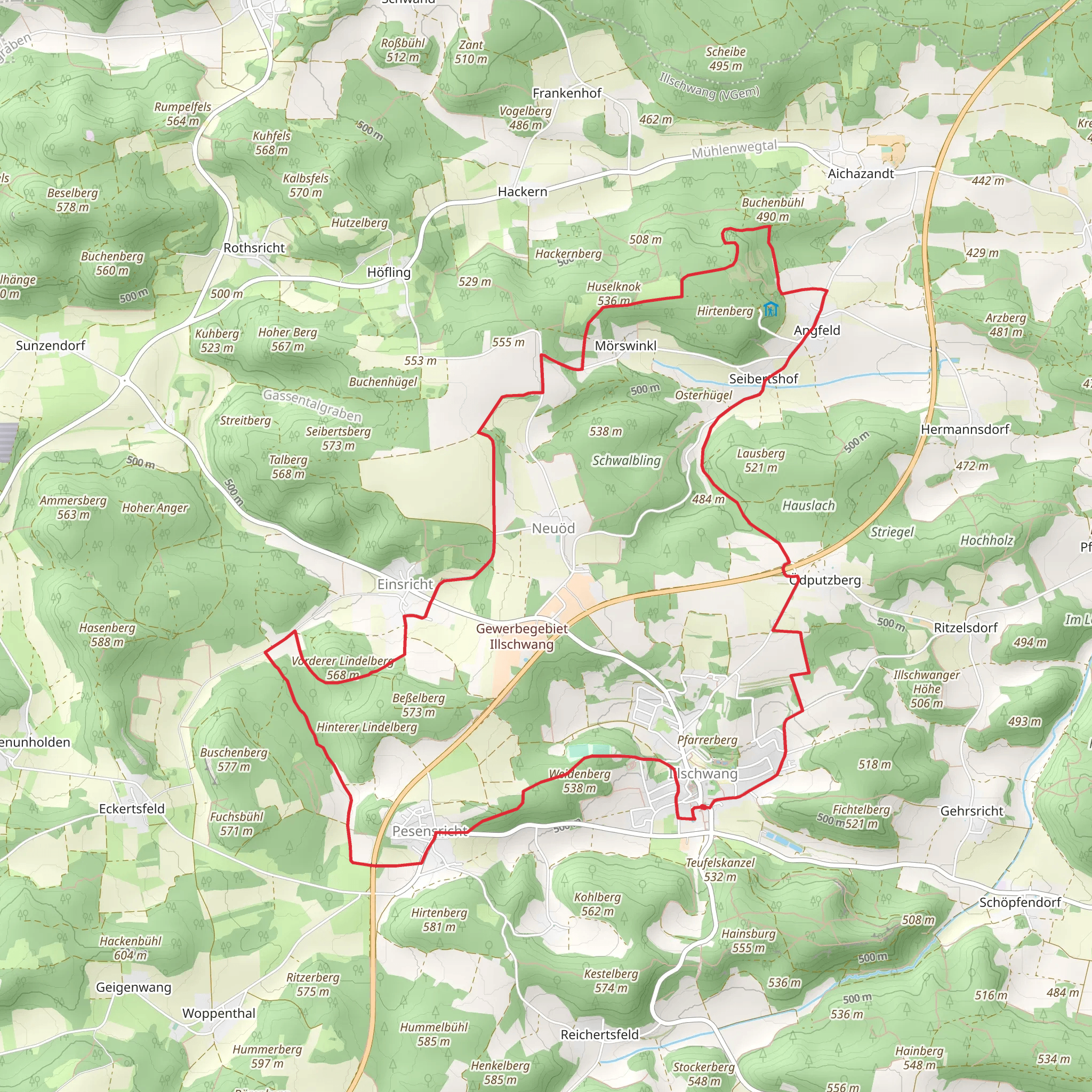 Illschwang Wanderweg 2 mobile static map