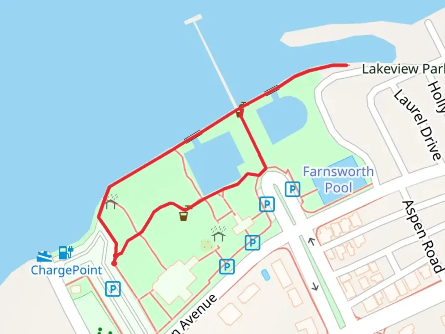 An image depicting the trail Newton Park Loop and its surrounding area.