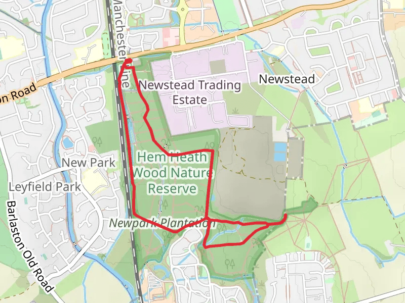 Newpark Plantation and Newstead Wood loop