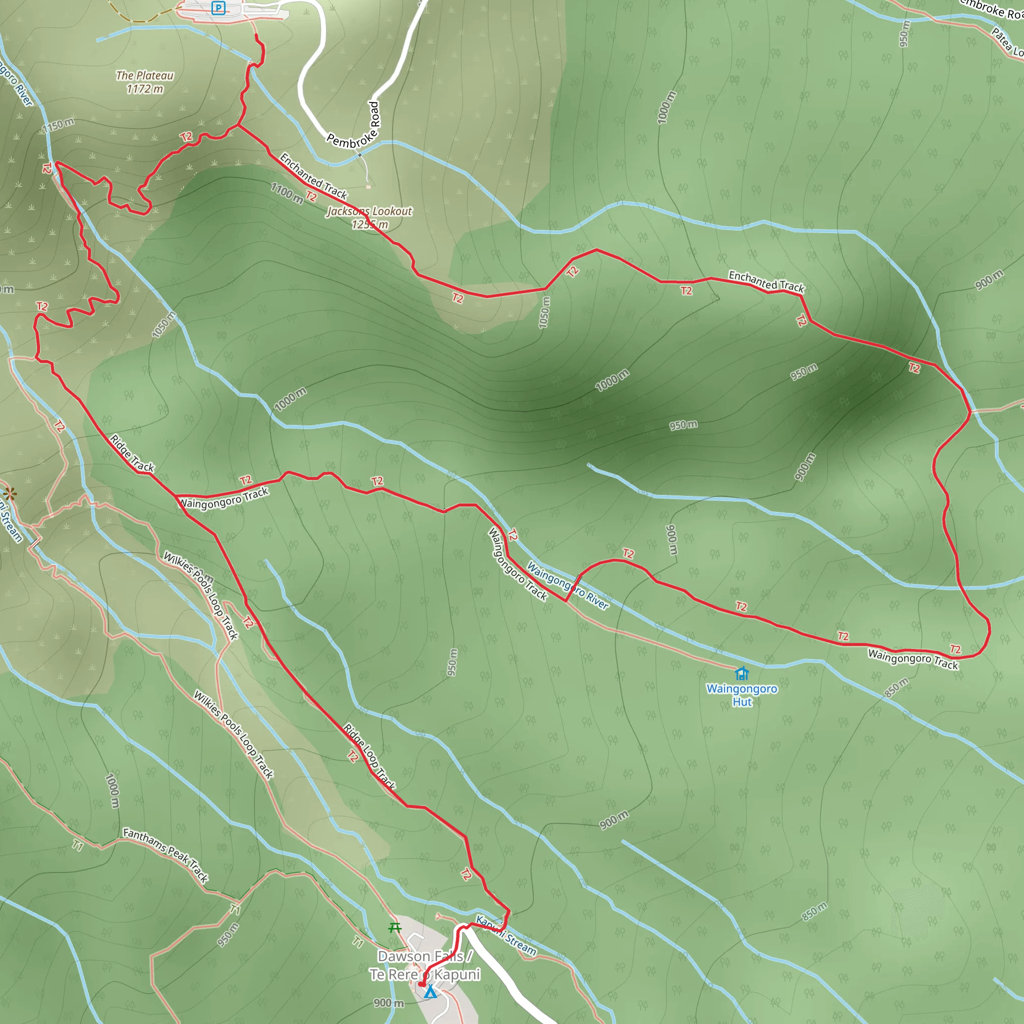Ridge Loop and Waingongoro Loop Track mobile static map