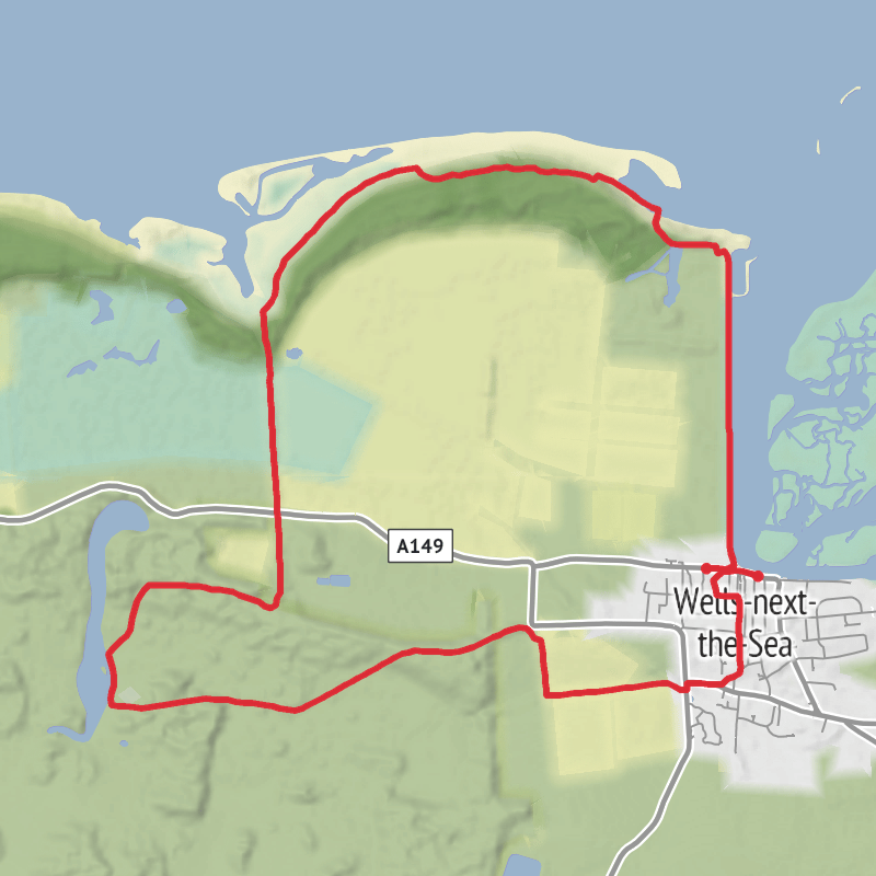 A map preview of the recording North Norfolk Walking.