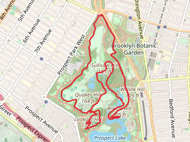 Quaker Hill, Sullivan Hill and Breeze Loop via Binnen Water