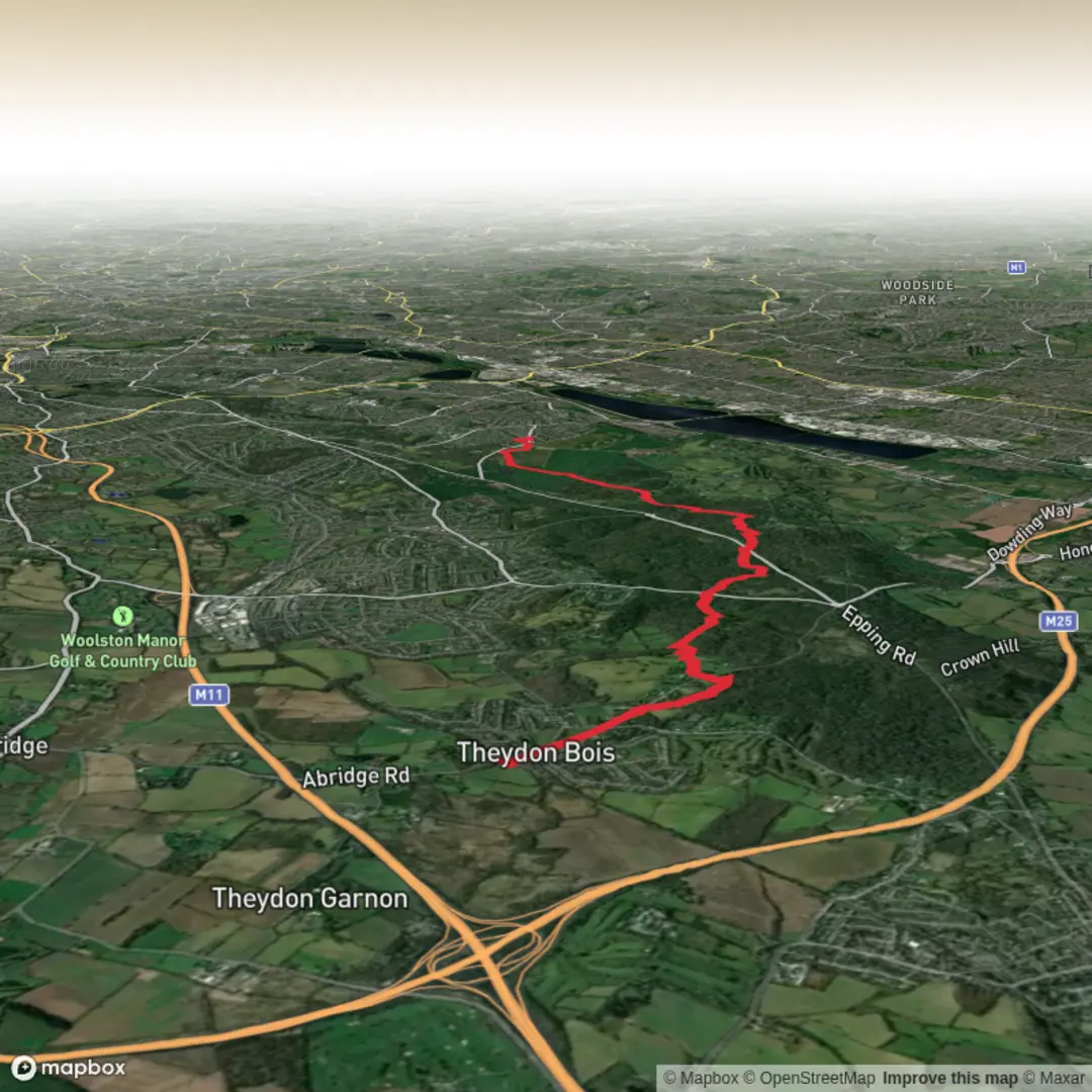 An image depicting the trail Theydon bois to Chingford and its surrounding area.