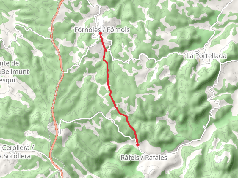 Camino Ráfales - Fórnoles PR TE 159