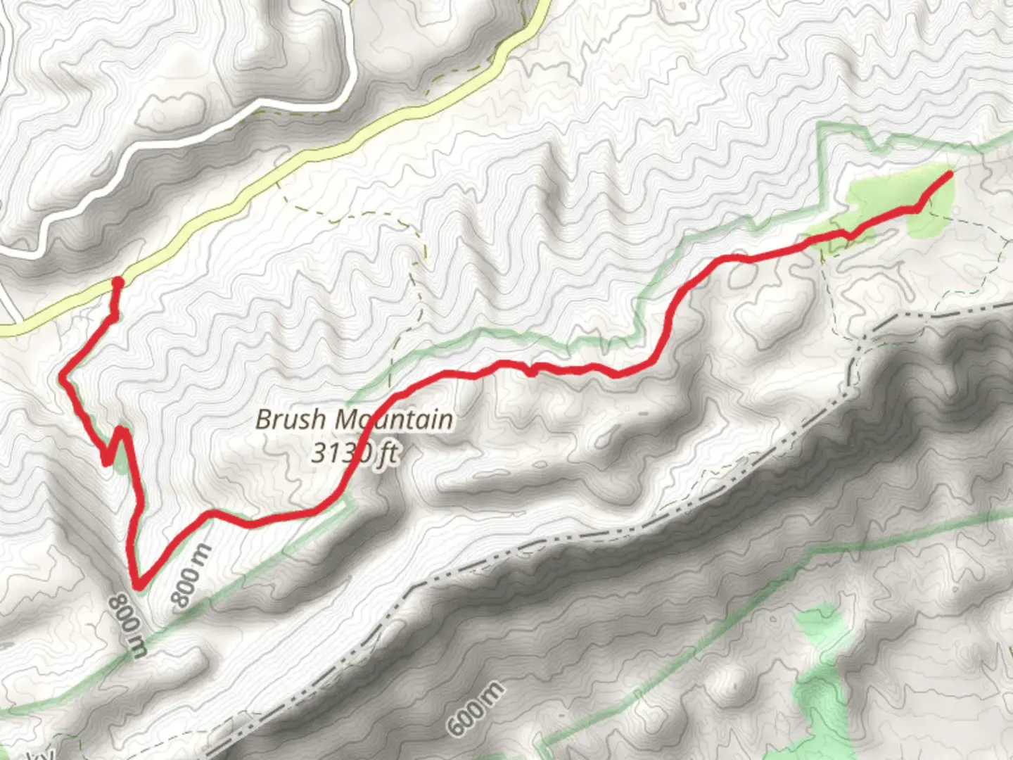 An image depicting the trail Brush Mountain and Hensley Settlement Trail and its surrounding area.