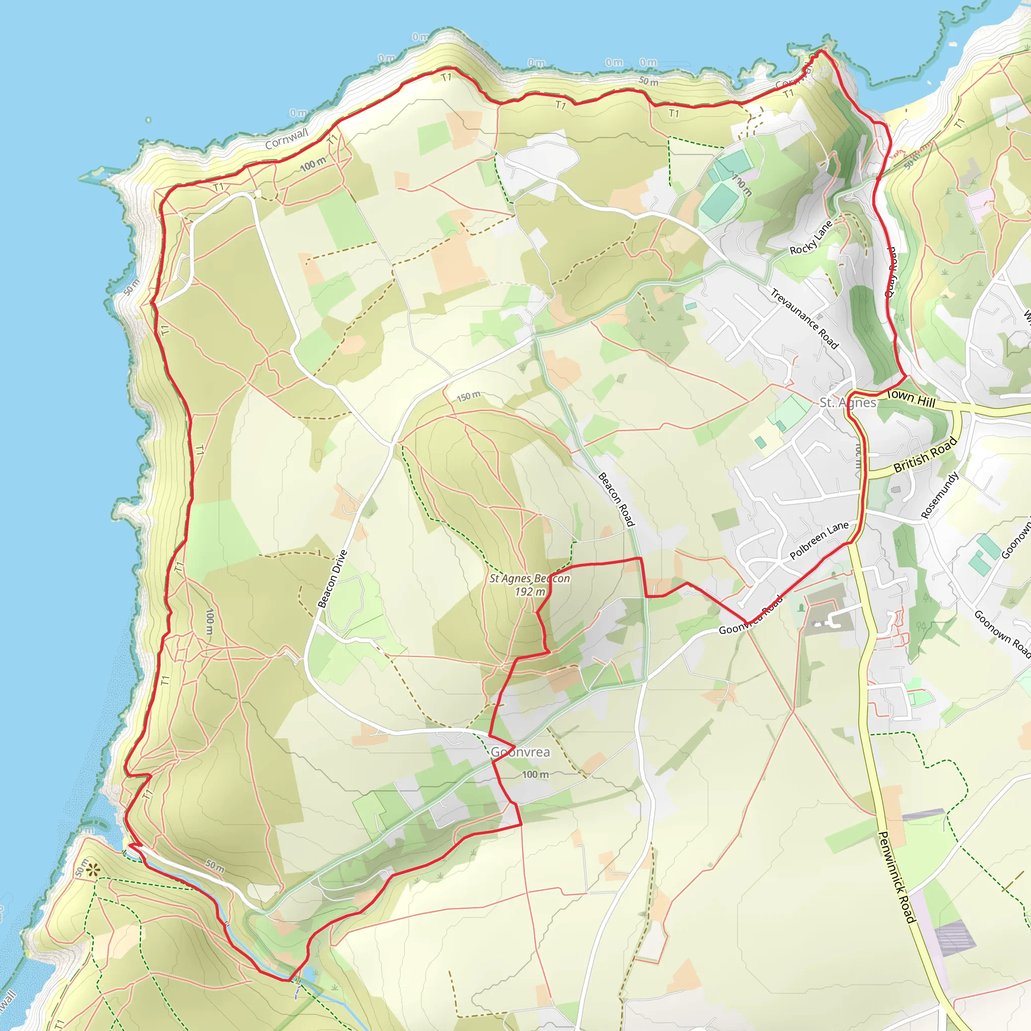 Driftwood Spars - Chapel Porth Walk mobile static map