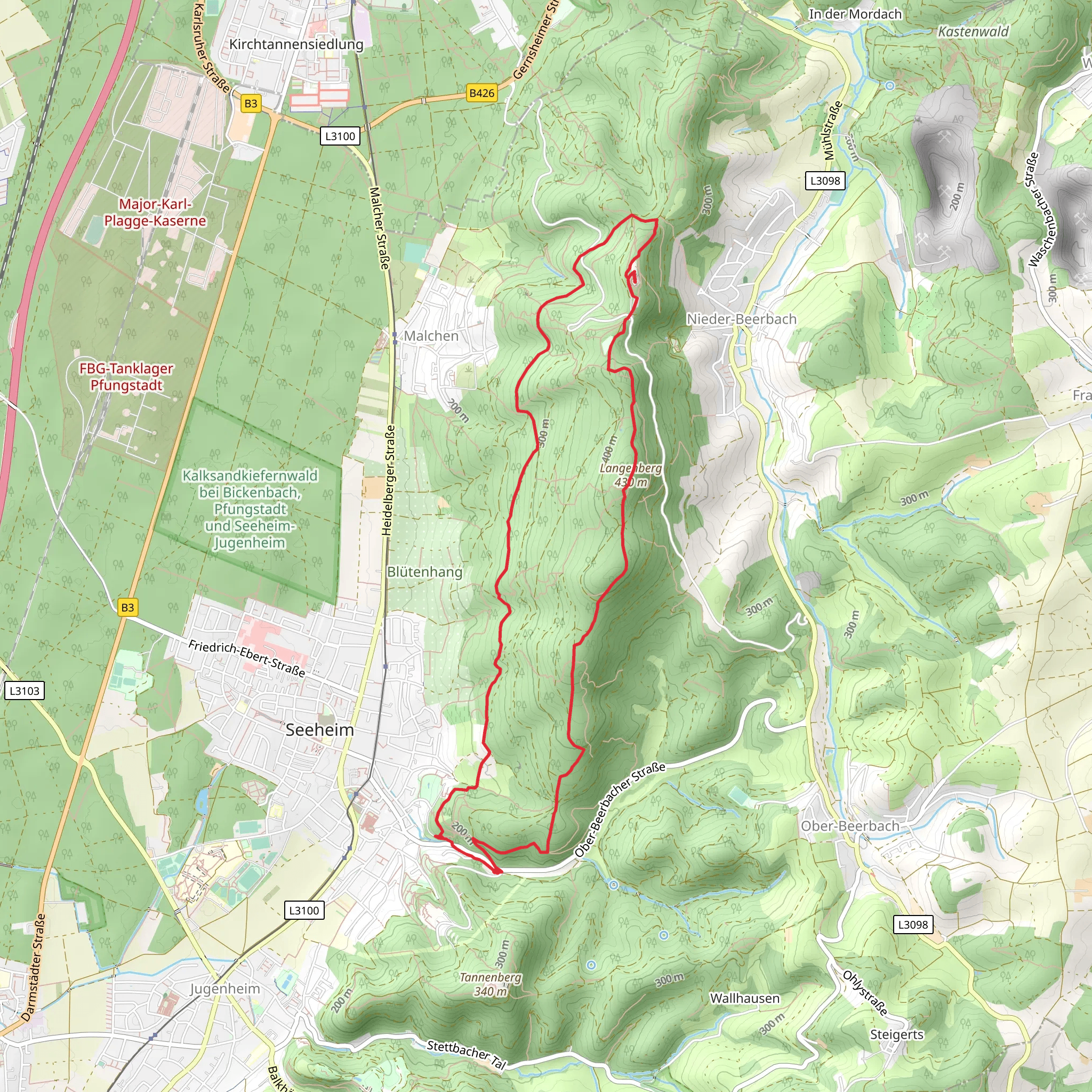 Langenberg and Summloch via Almannenweg mobile static map