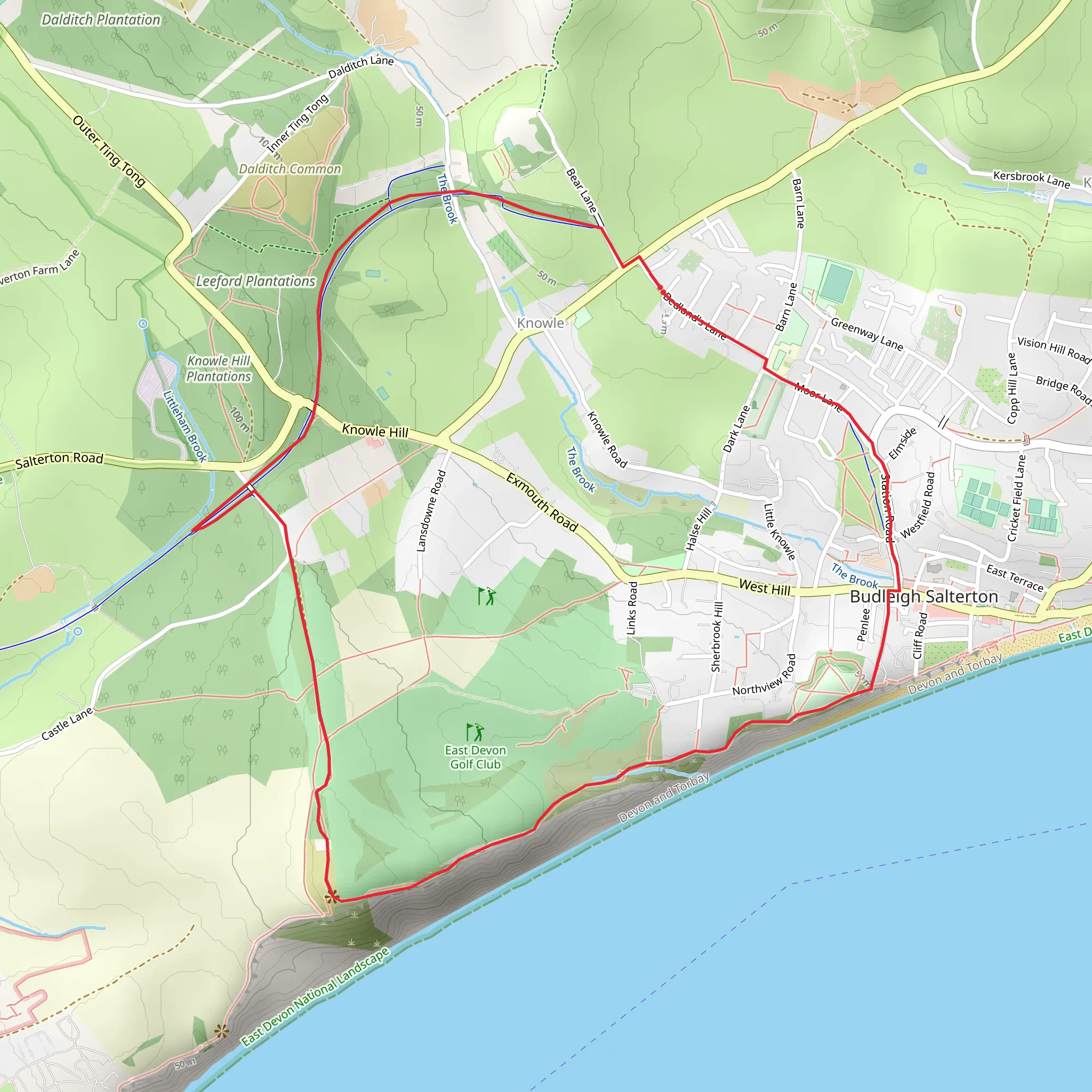 West Down Beacon Walk mobile static map