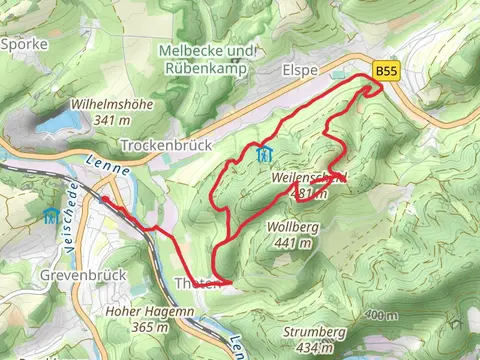 Wallburgturm via Auf der Humpolle