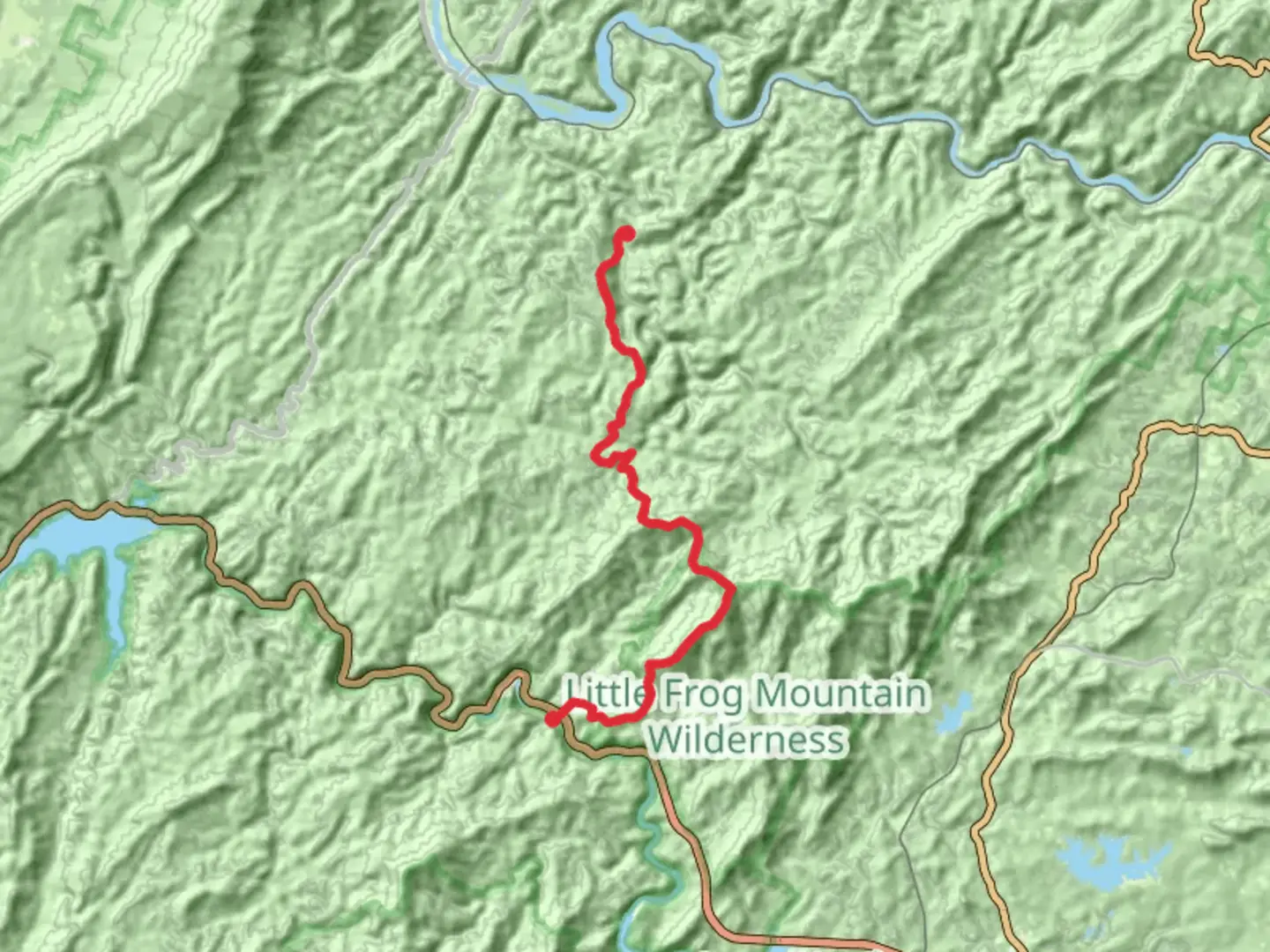 An image depicting the trail Brock Mountain via Benton Mackaye Trail and its surrounding area.