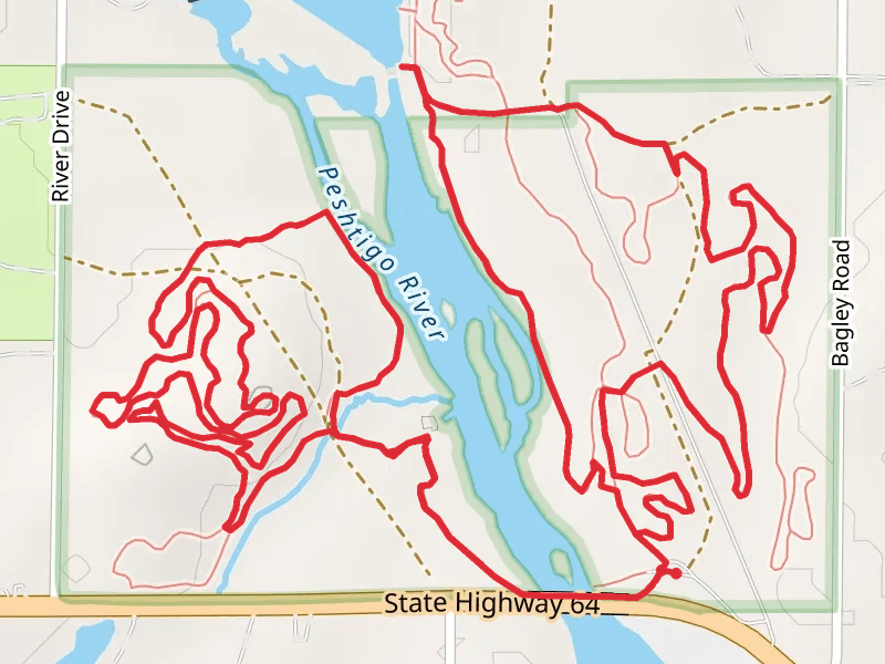 Loop along Peshtigo River - Potato Rapids Road