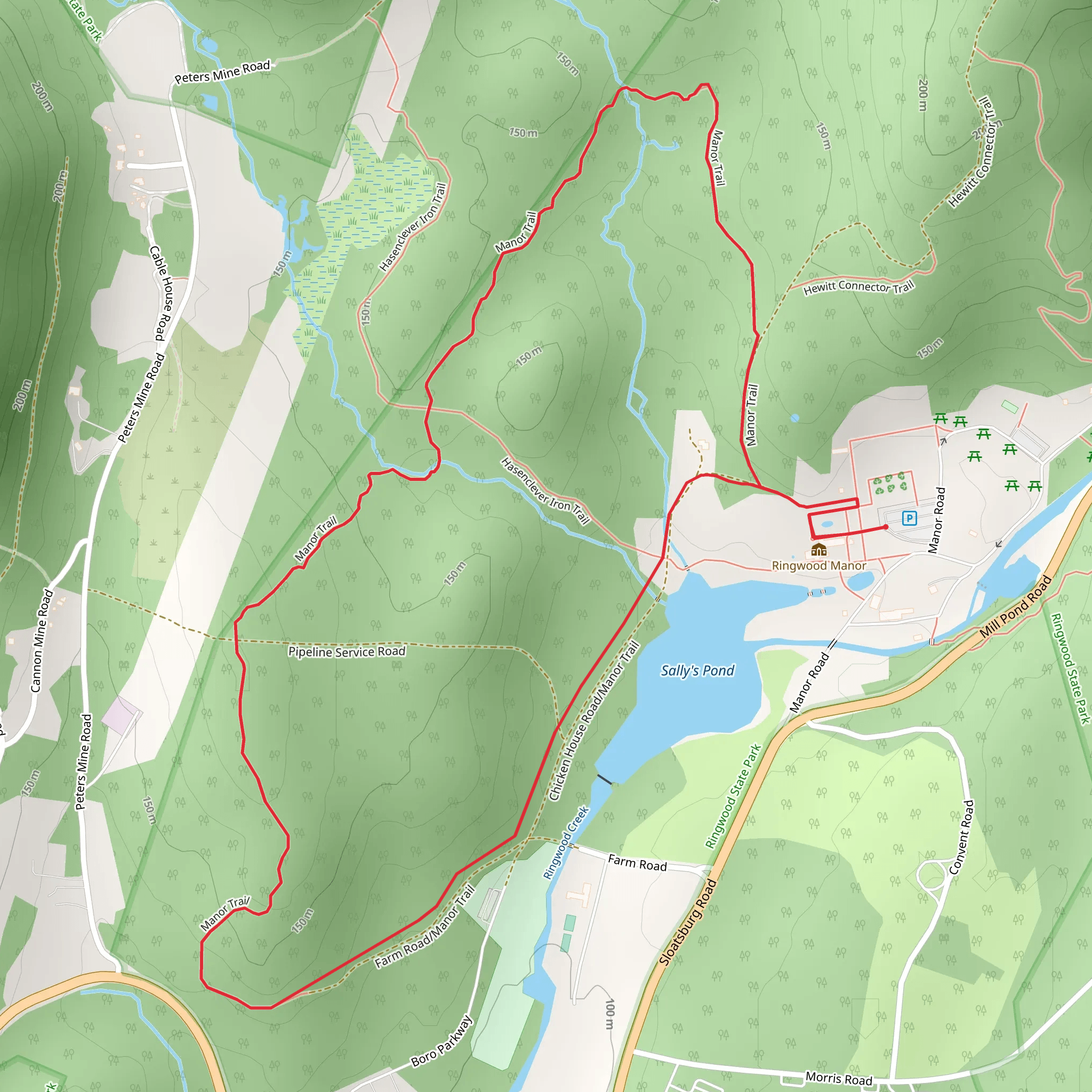 Ringwood Mill Pond - Manor Loop Trail mobile static map