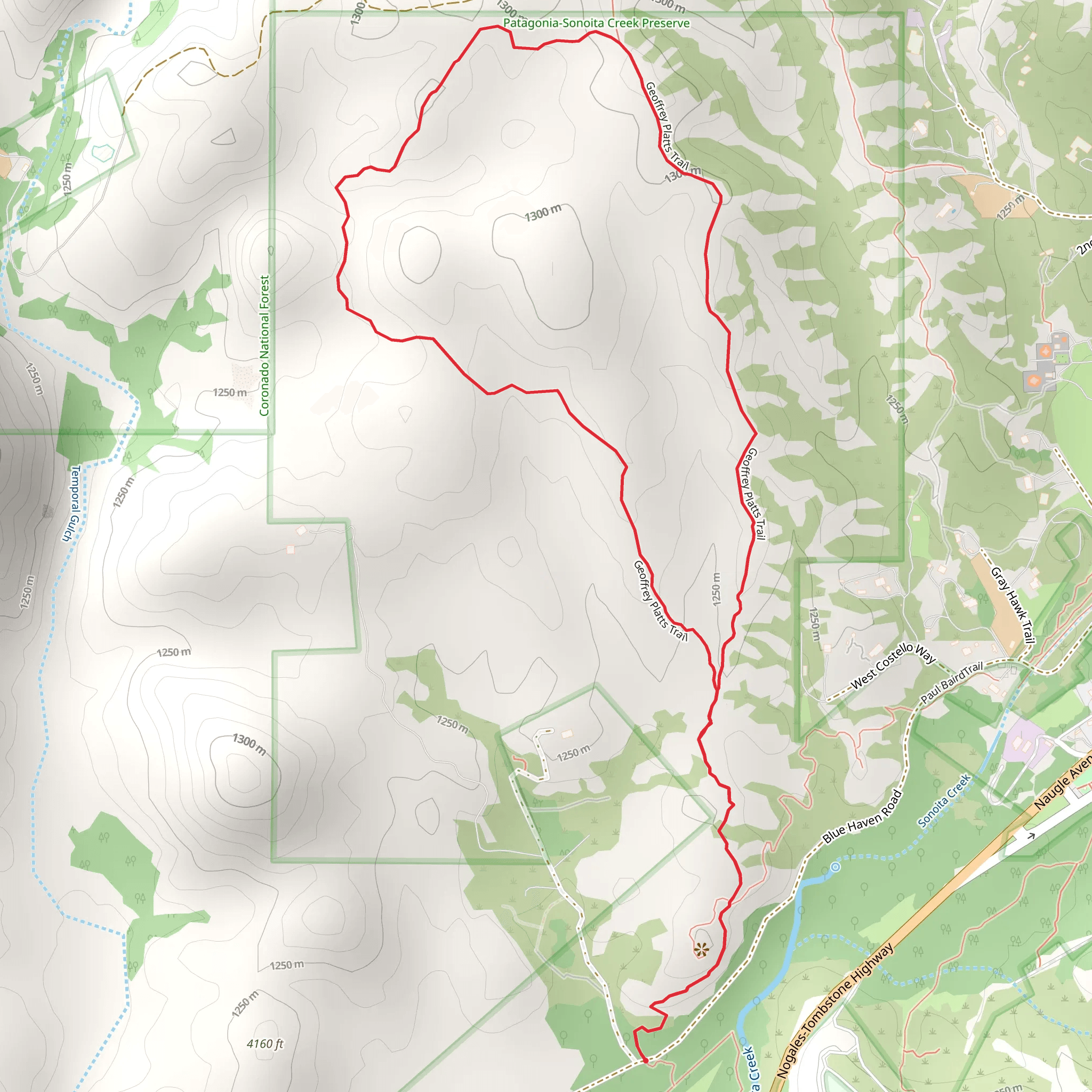 Geoffrey Platts Loop Trail mobile static map