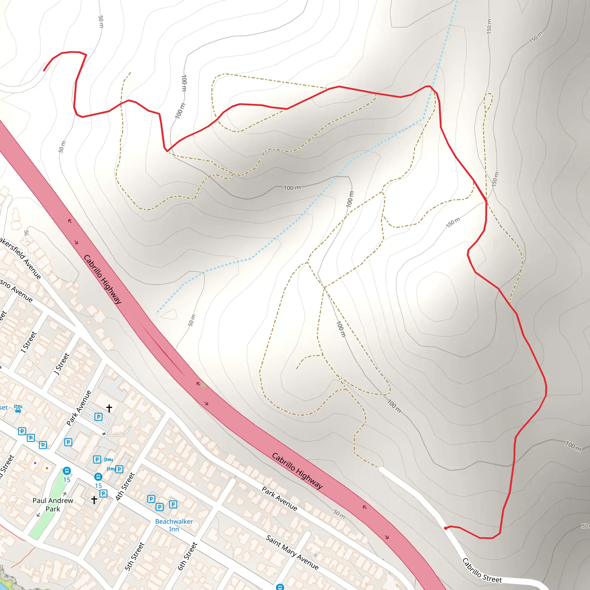 Cabrillo Street North Walk mobile static map
