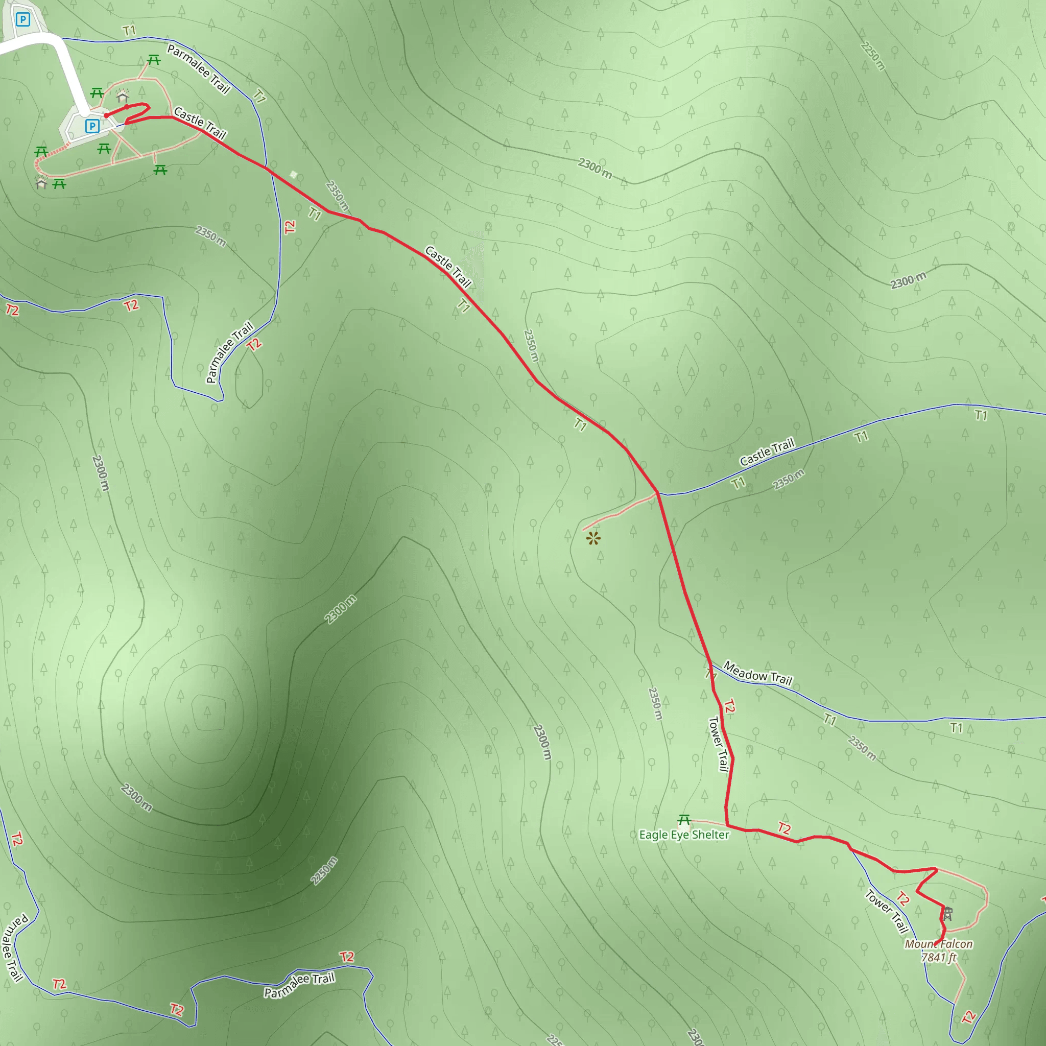 Mount Falcon via Castle Trail mobile static map