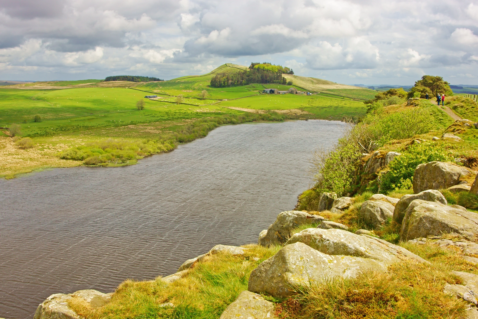 An image depicting the trail Sycamore Gap Walk and its surrounding area.