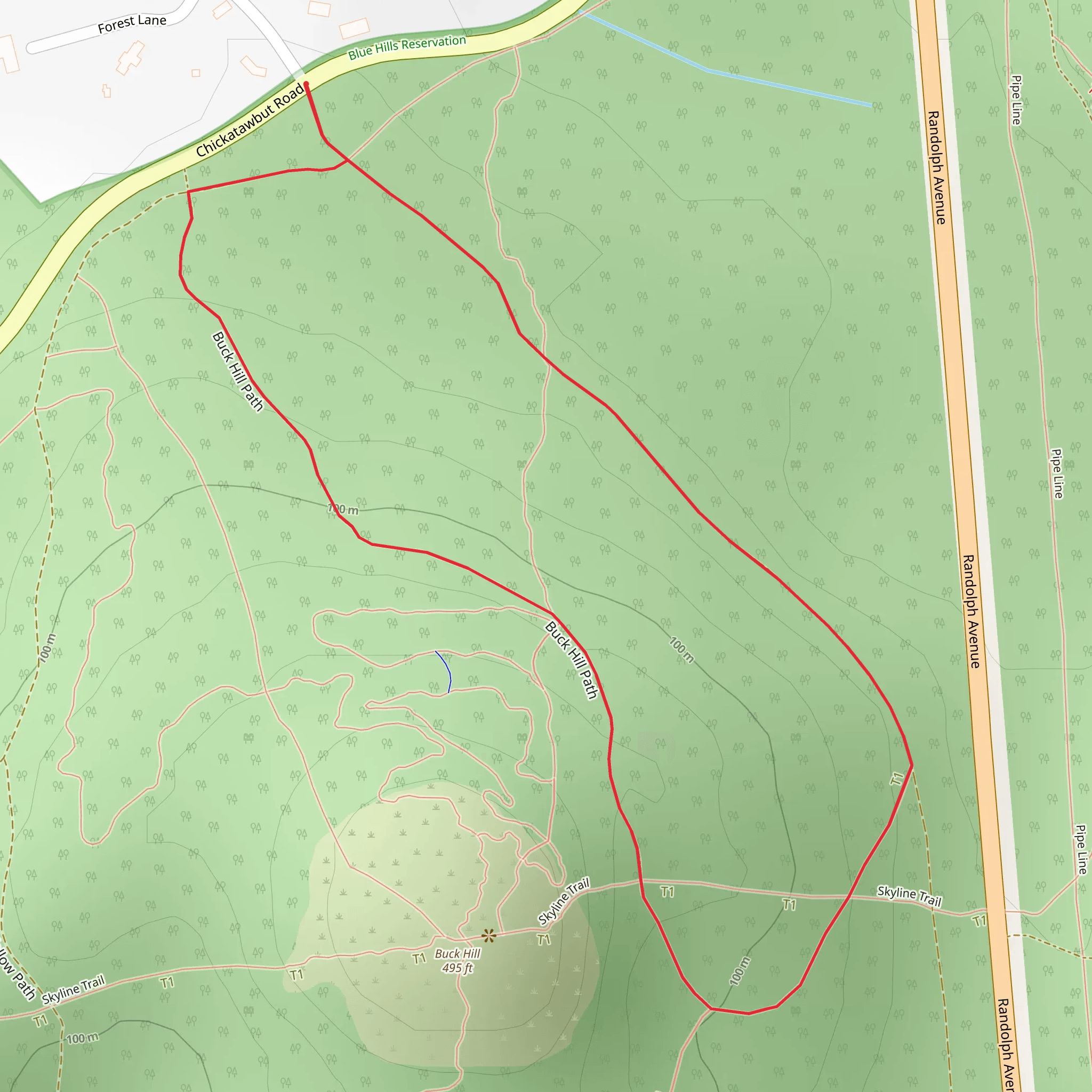 Buck Hill Path Loop Trail mobile static map