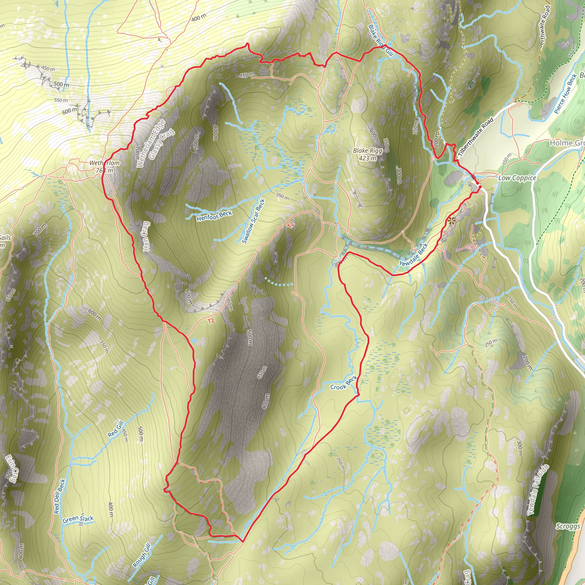 Wetherlam Loop mobile static map