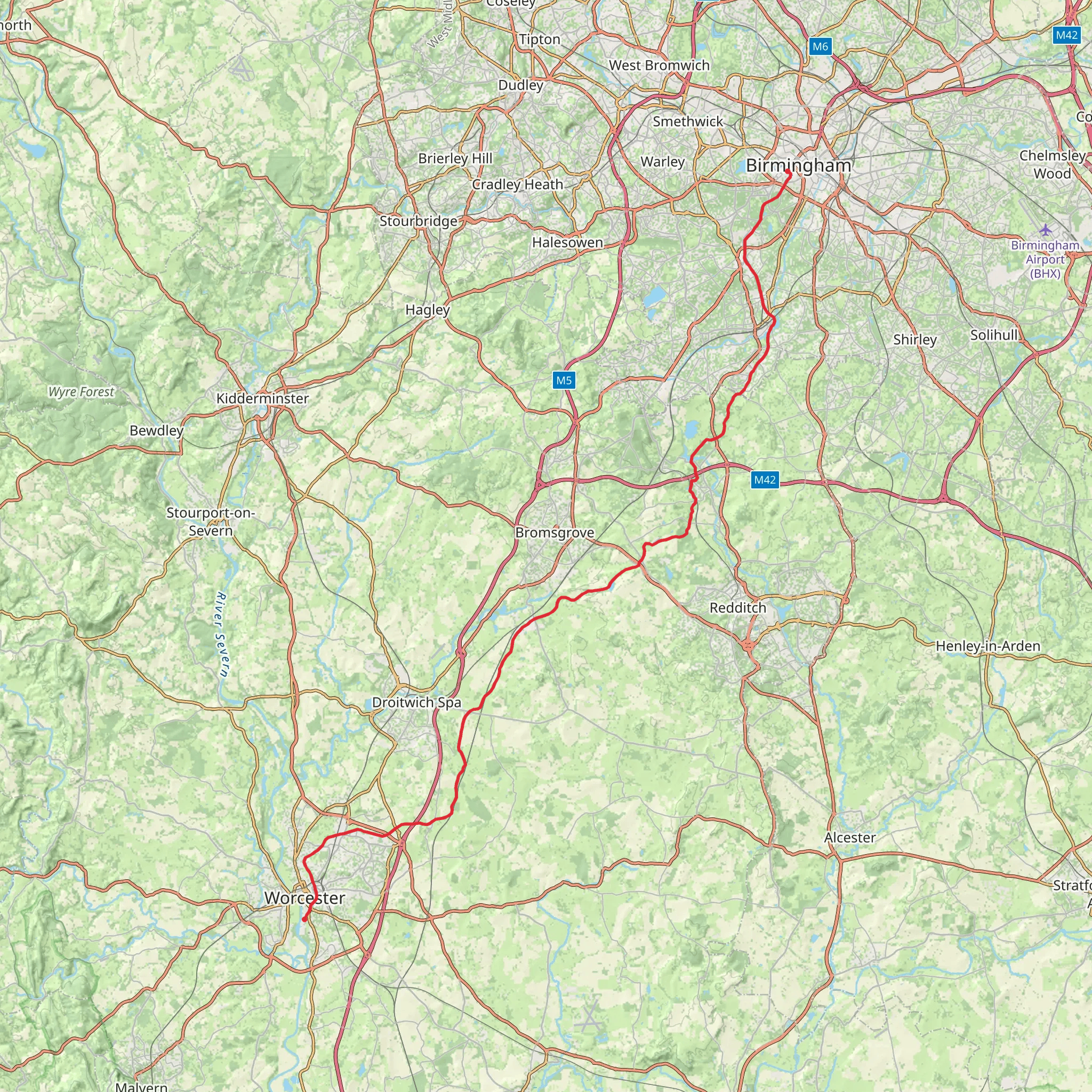 Worcester and Birmingham Canal Walk mobile static map