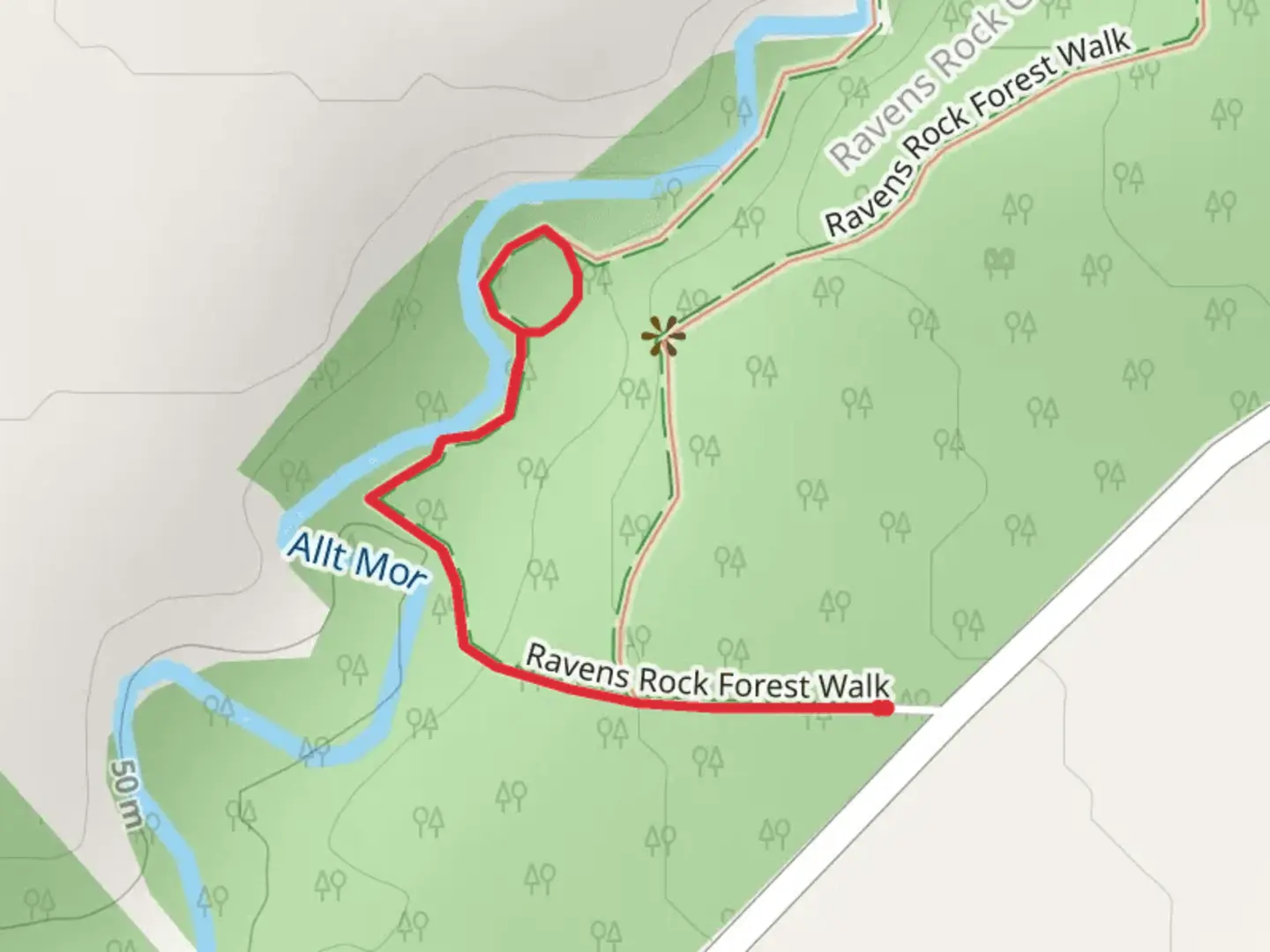 An image depicting the trail Raven’s Rock Gorge Trail and its surrounding area.
