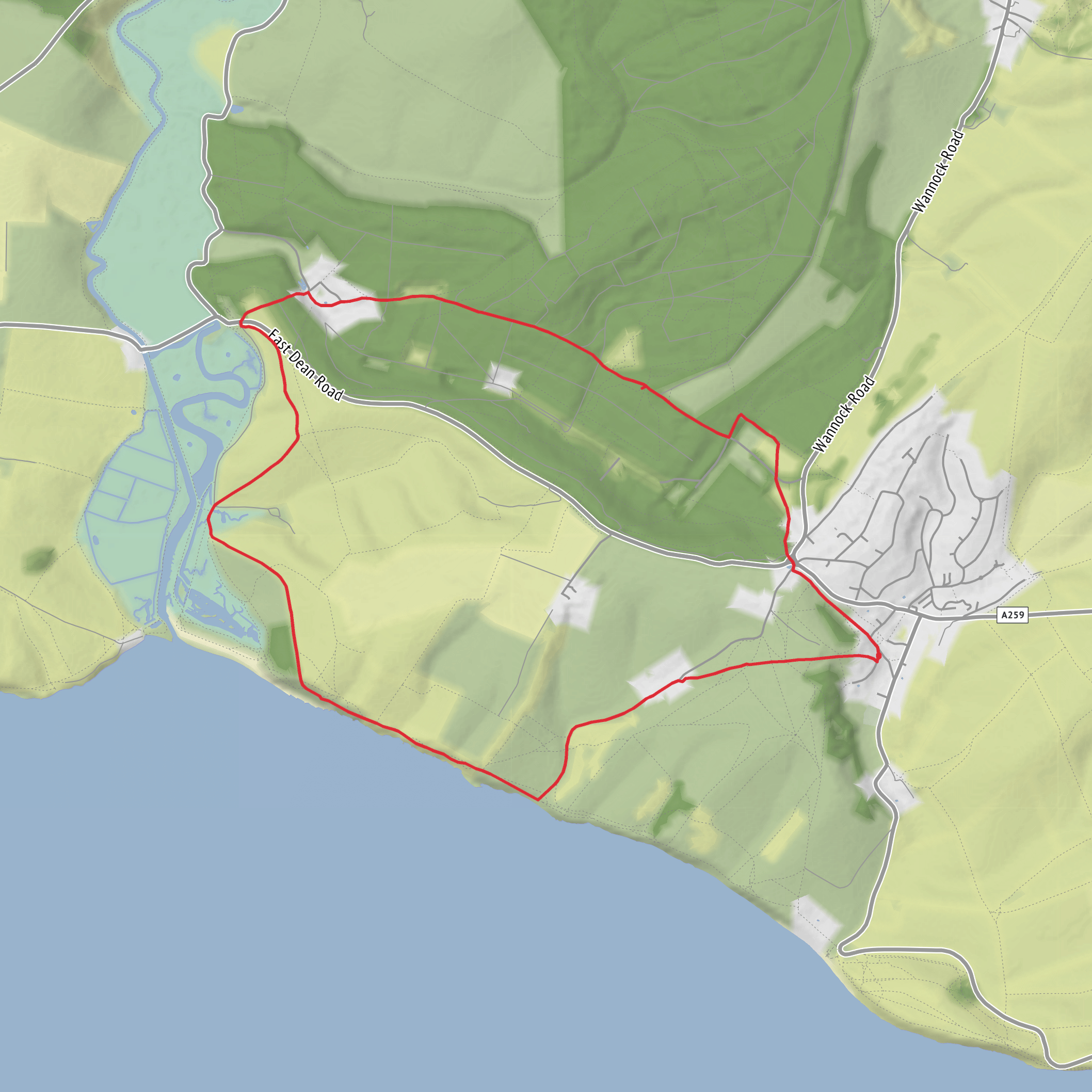 Friston Hill, Exceat Hill and Bras Point via Seven Sisters mobile static map