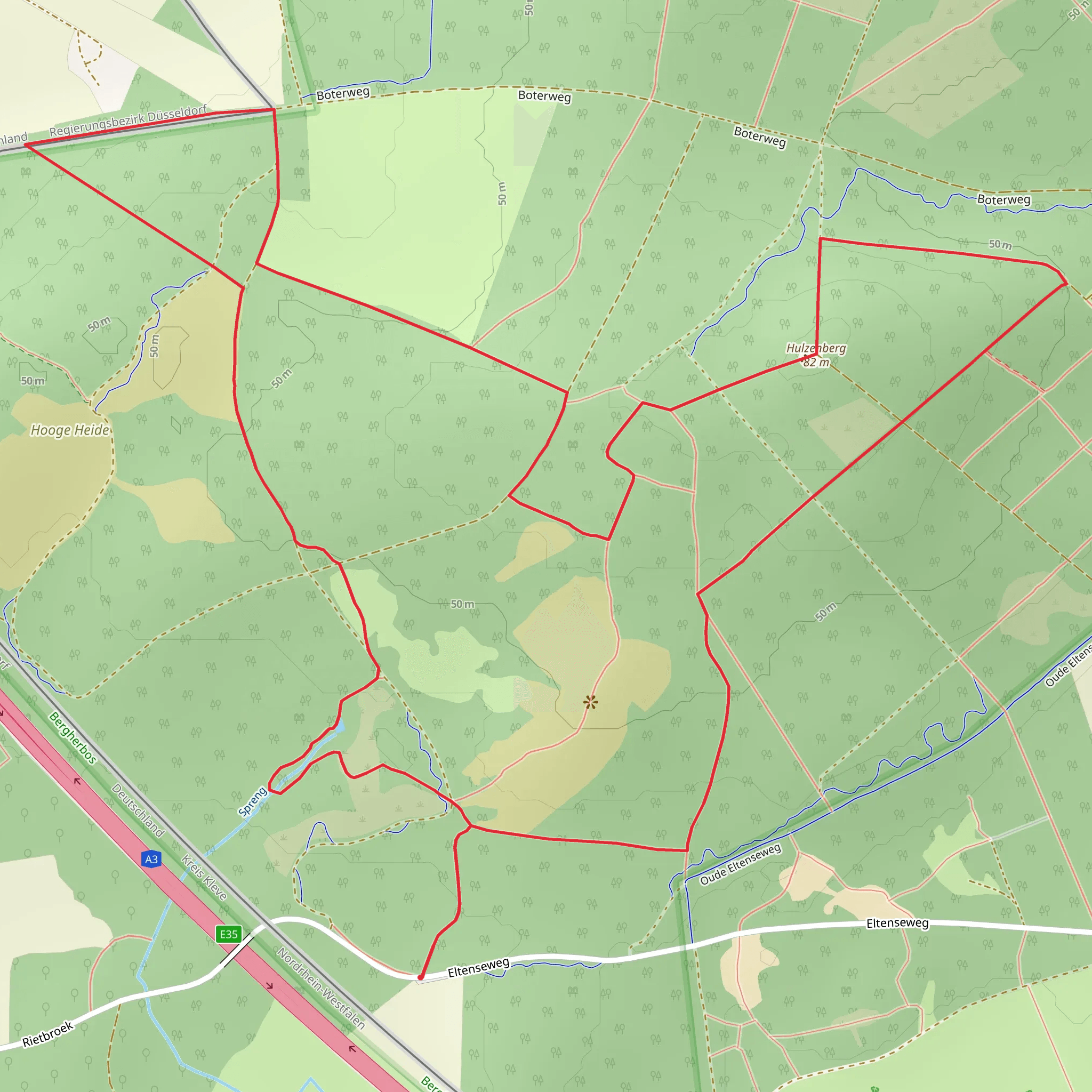 Hulzenberg, Uitzichttoren and Hooge Heide Loop mobile static map