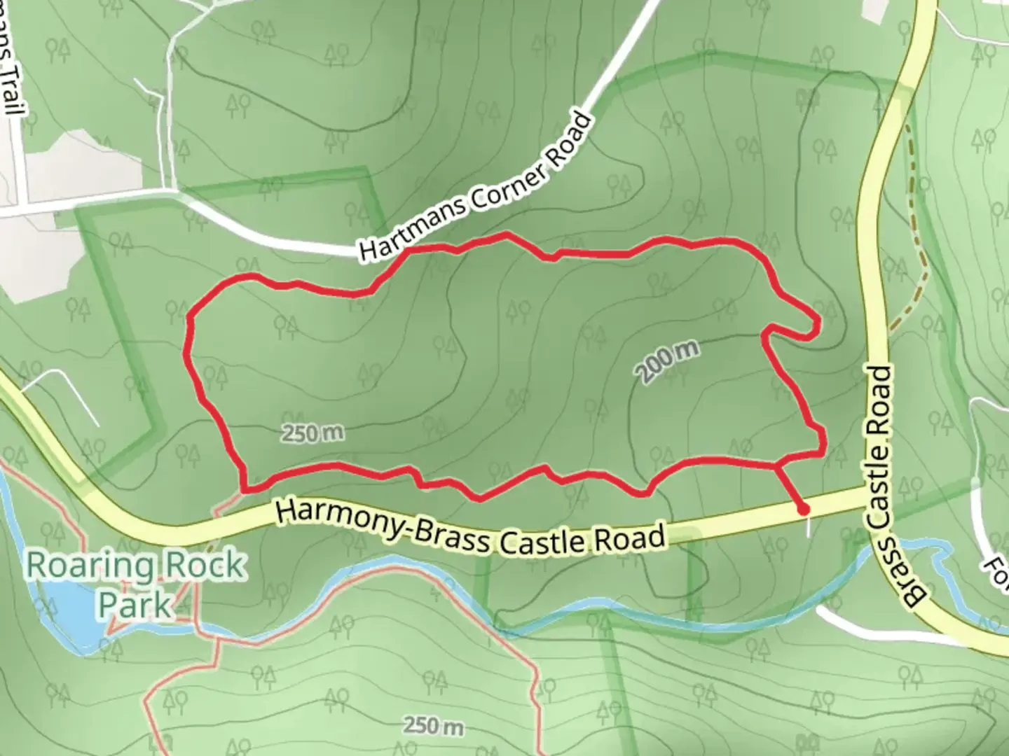 An image depicting the trail Harmony-Brass Castle Road Loop - North and its surrounding area.