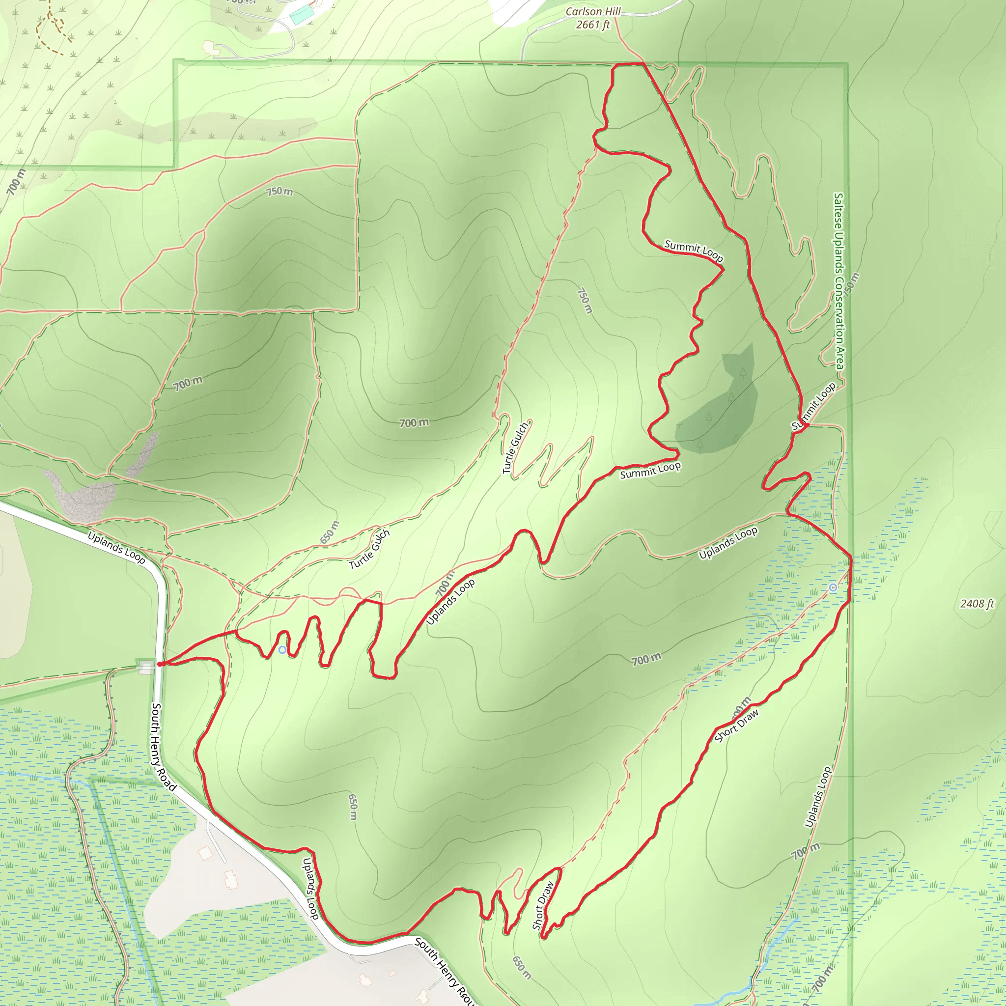Uplands and Short Draw Loop mobile static map