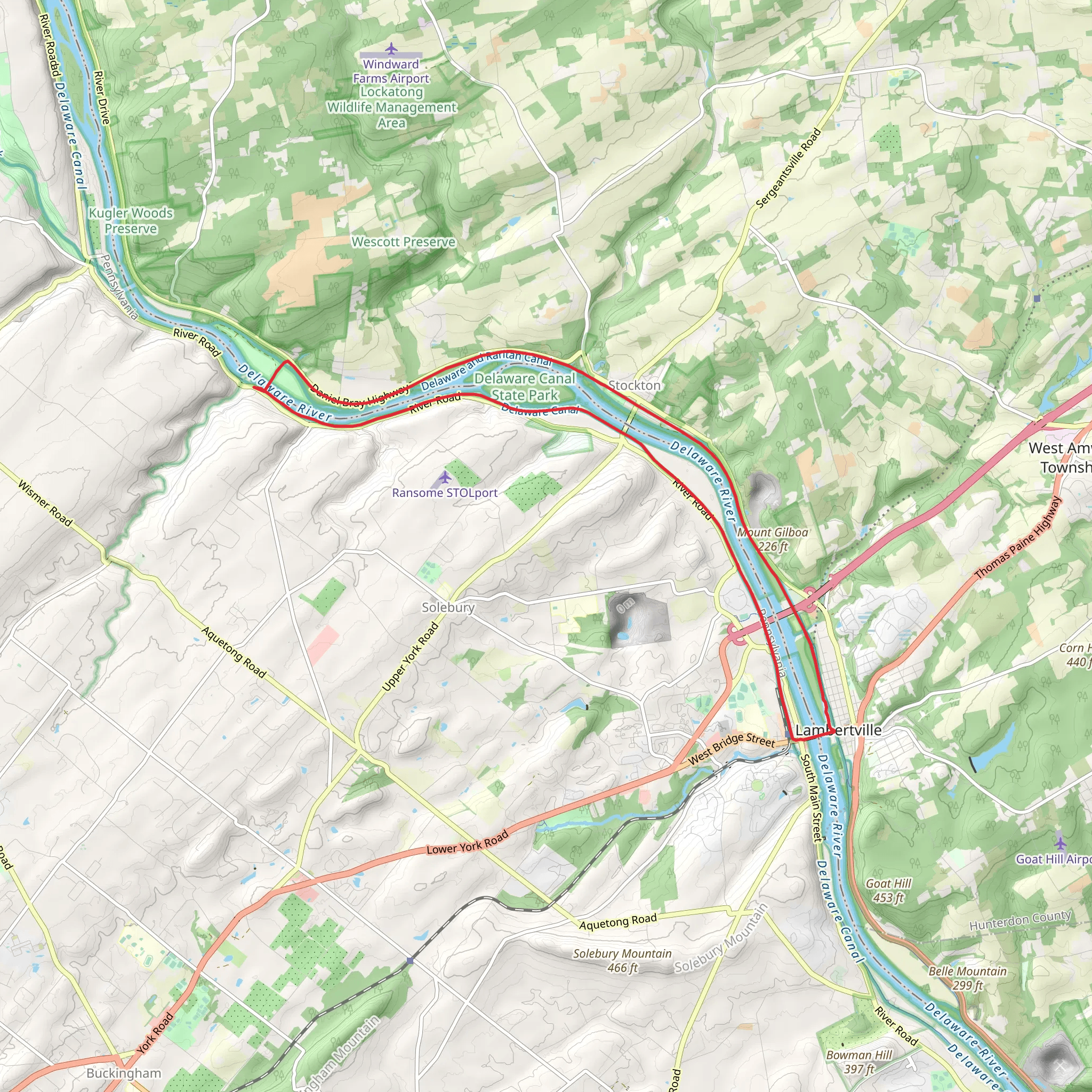 Delaware River Heritage Trail and D and L Trail Loop mobile static map