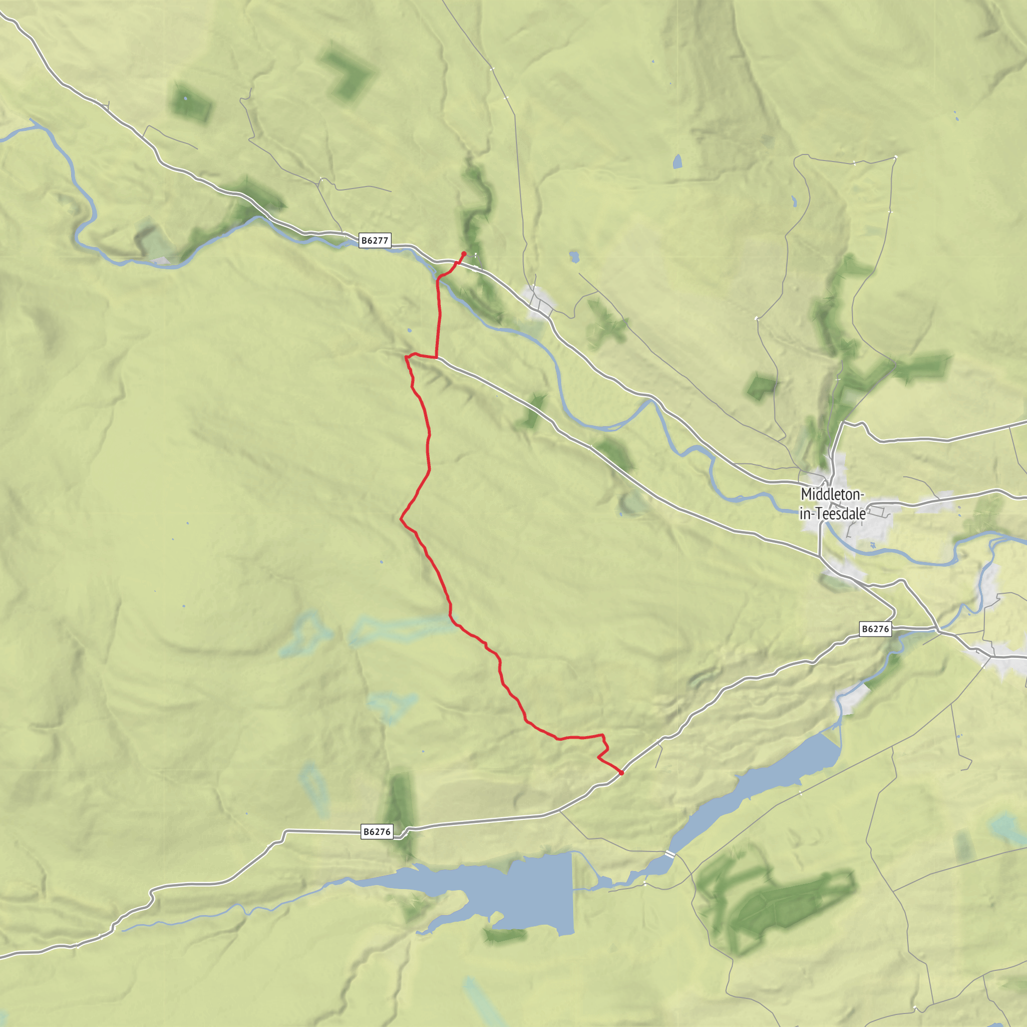 Holwick Scars, Brown Dod and Collin Hill mobile static map
