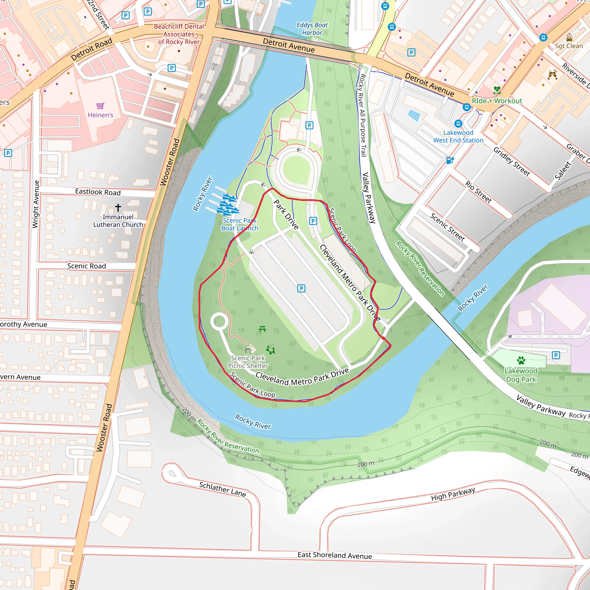 Scenic Park Loop mobile static map