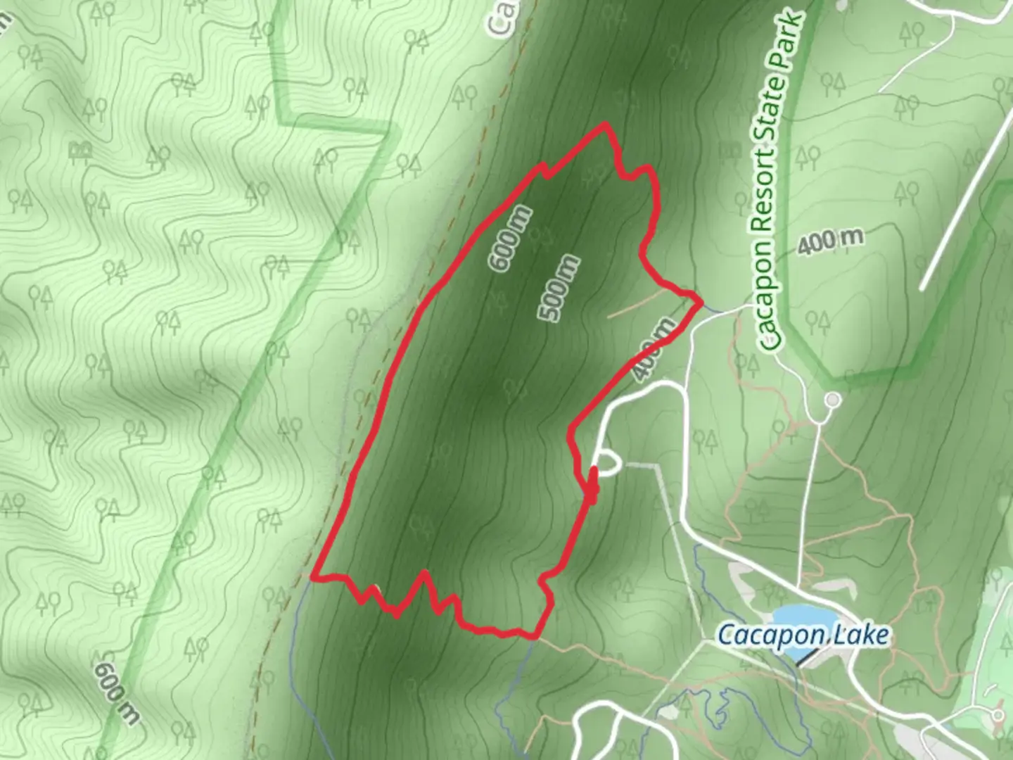 An image depicting the trail Ziler Loop and Central Trail and its surrounding area.