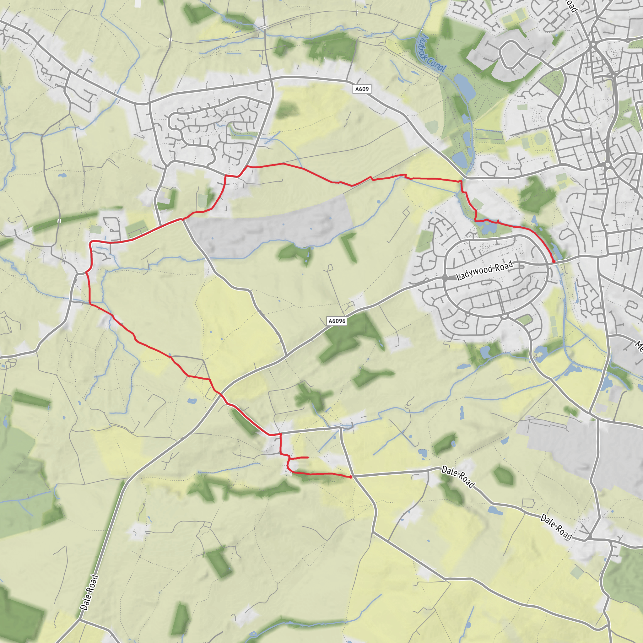 Erewash Circular via Kirk Hallam Lake and Meadows mobile static map