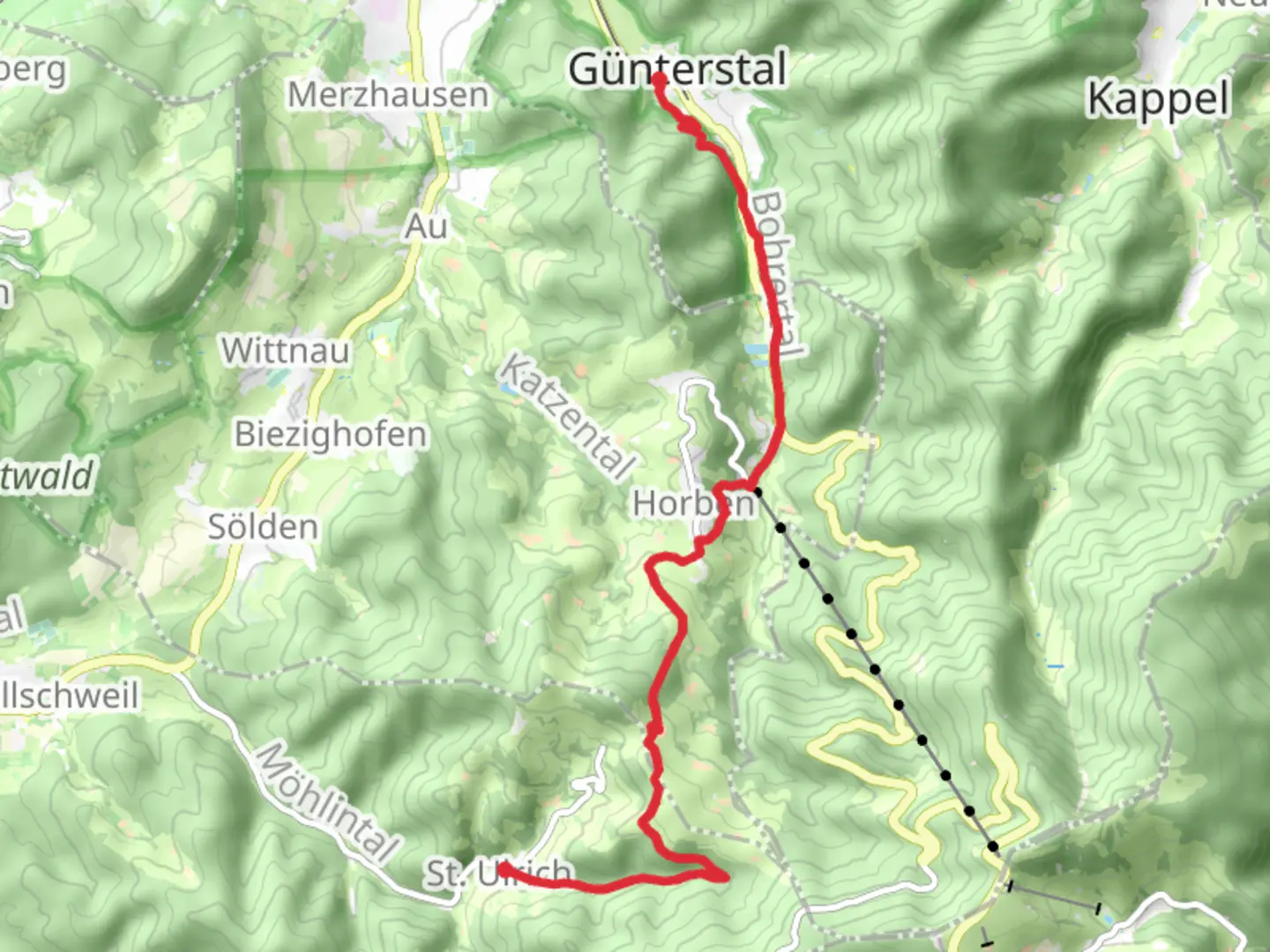 An image depicting the trail St Ulrich to Klosterplatz Walk via Schletterlehof and its surrounding area.