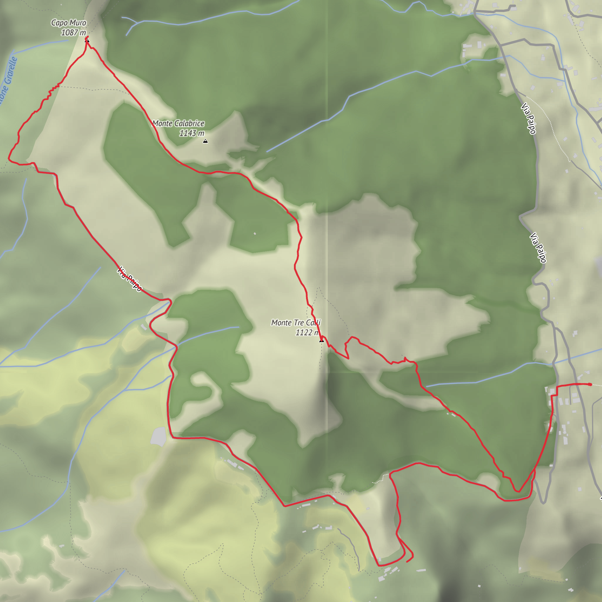 Mt Tre Calli and Capo Muro mobile static map