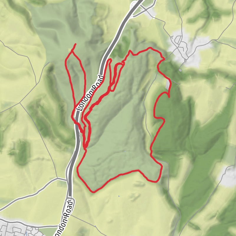 A map preview of the recording East Hampshire Running.