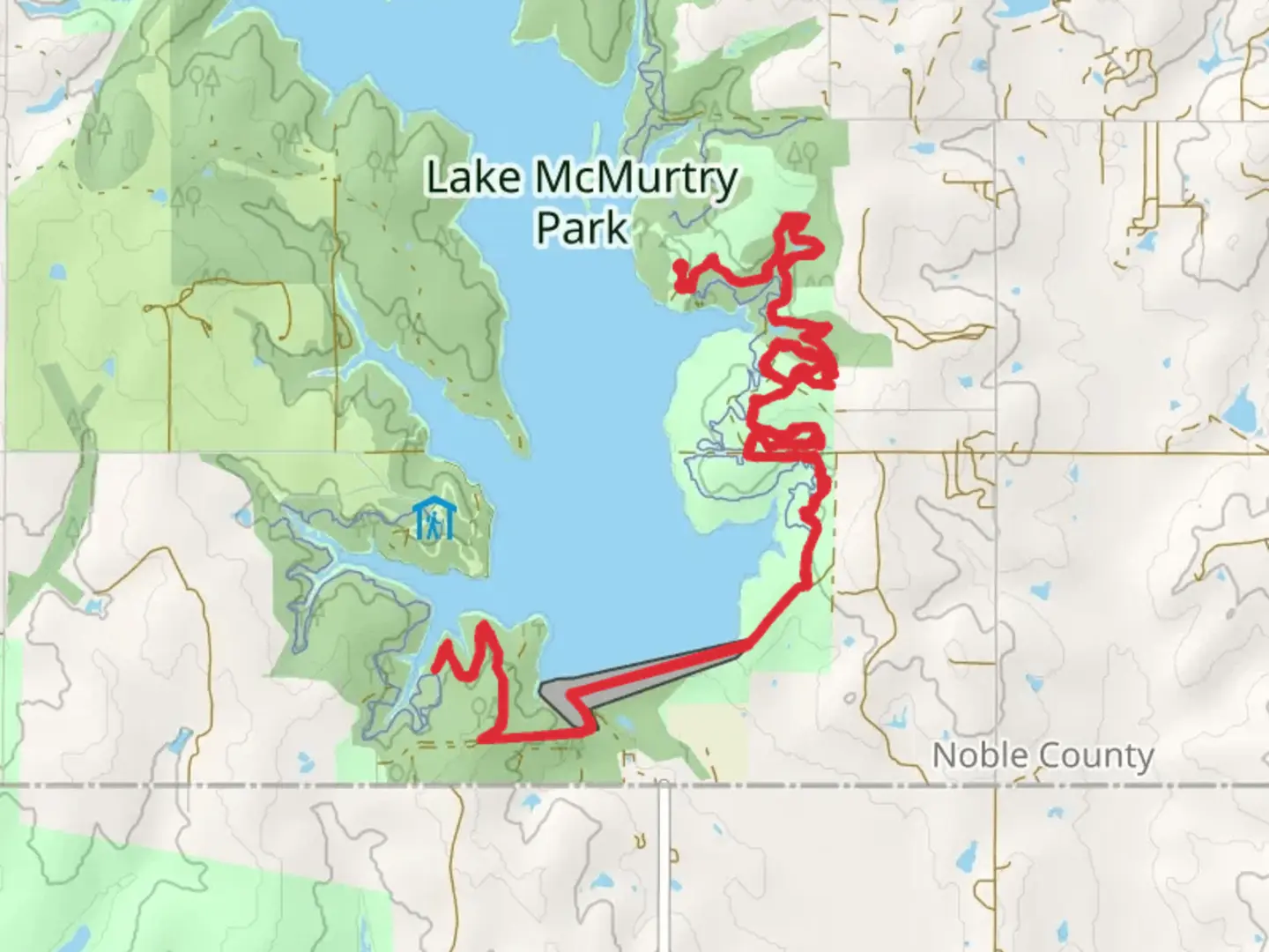 An image depicting the trail Stillwater Creek Reservoir - Red and Green Trail and its surrounding area.