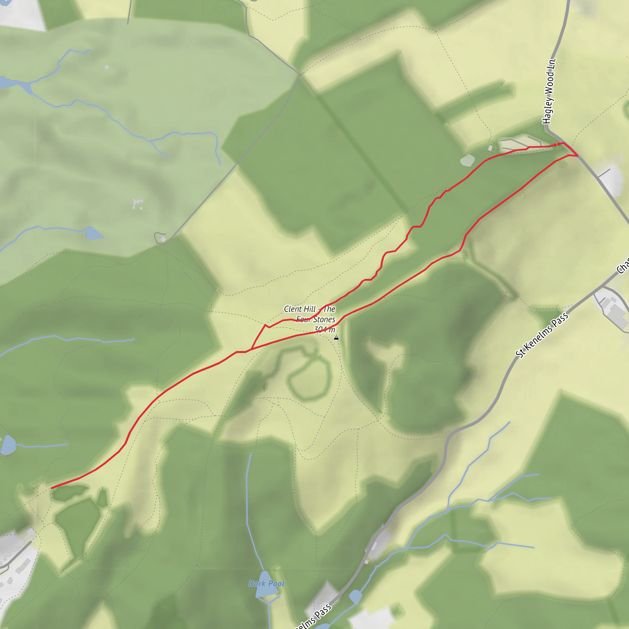 The Four Stones in Clent mobile static map
