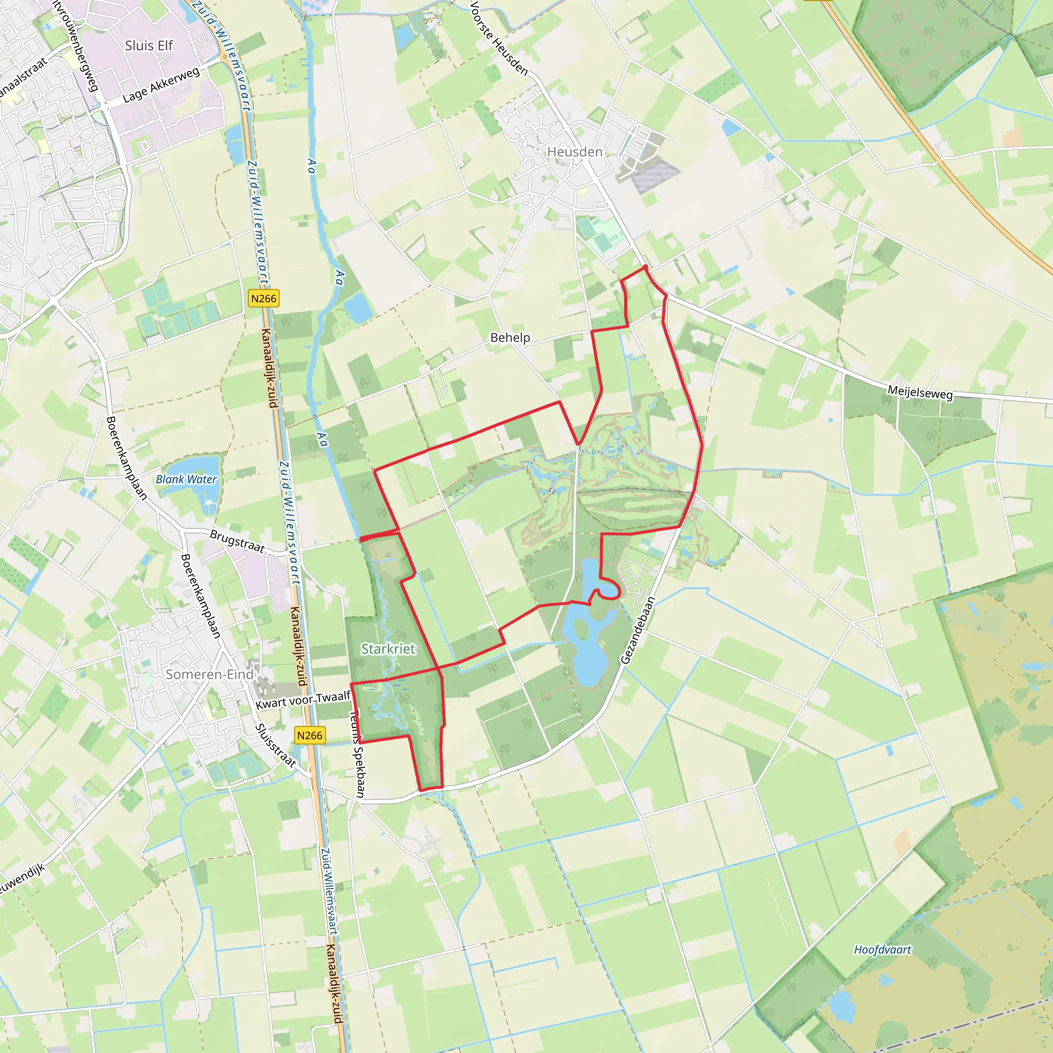 Witte Bergen and Het Starkriet via Sengersbroek Weg mobile static map