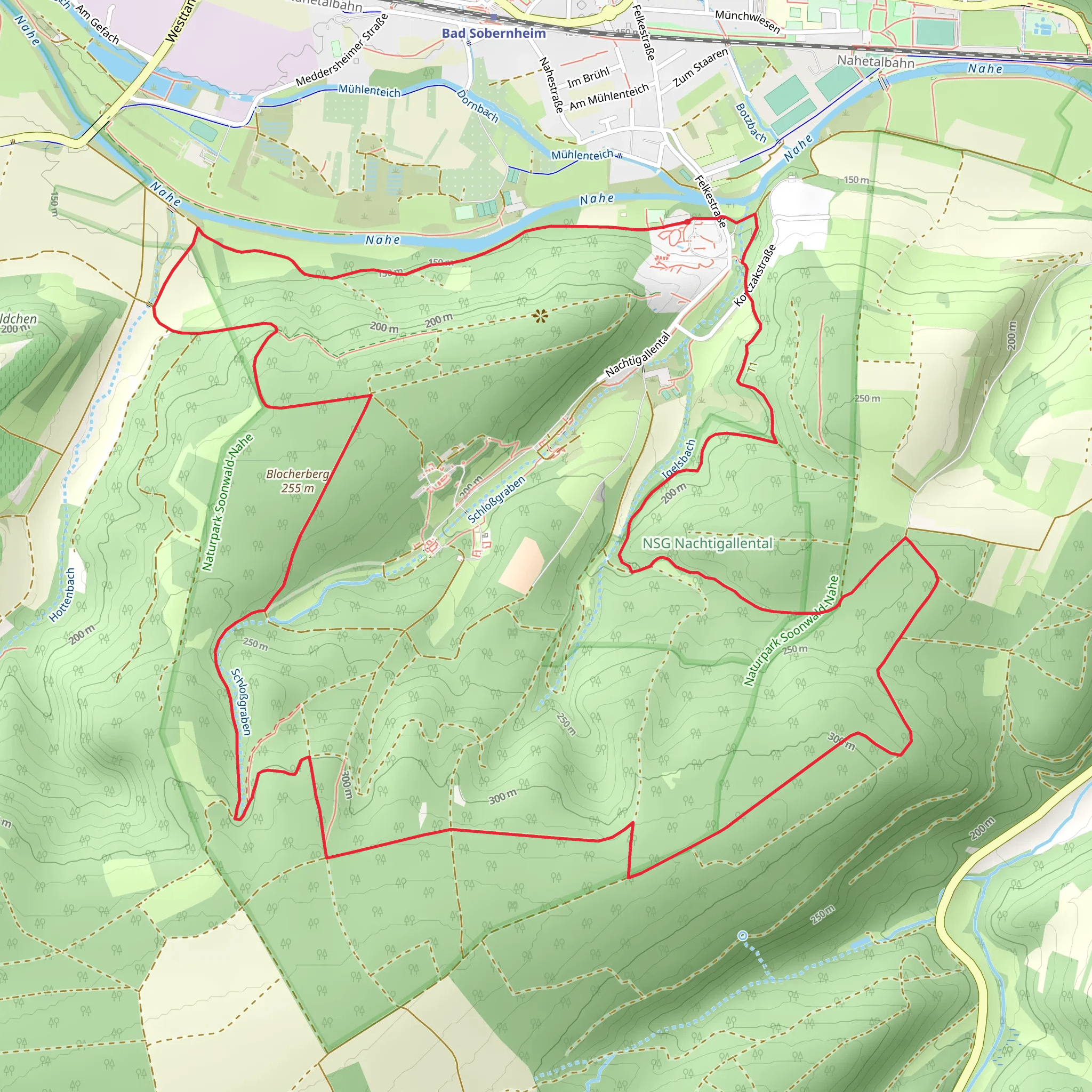 Blocherberg and NSG Nachtigallental Loop via Hottenbachweg mobile static map