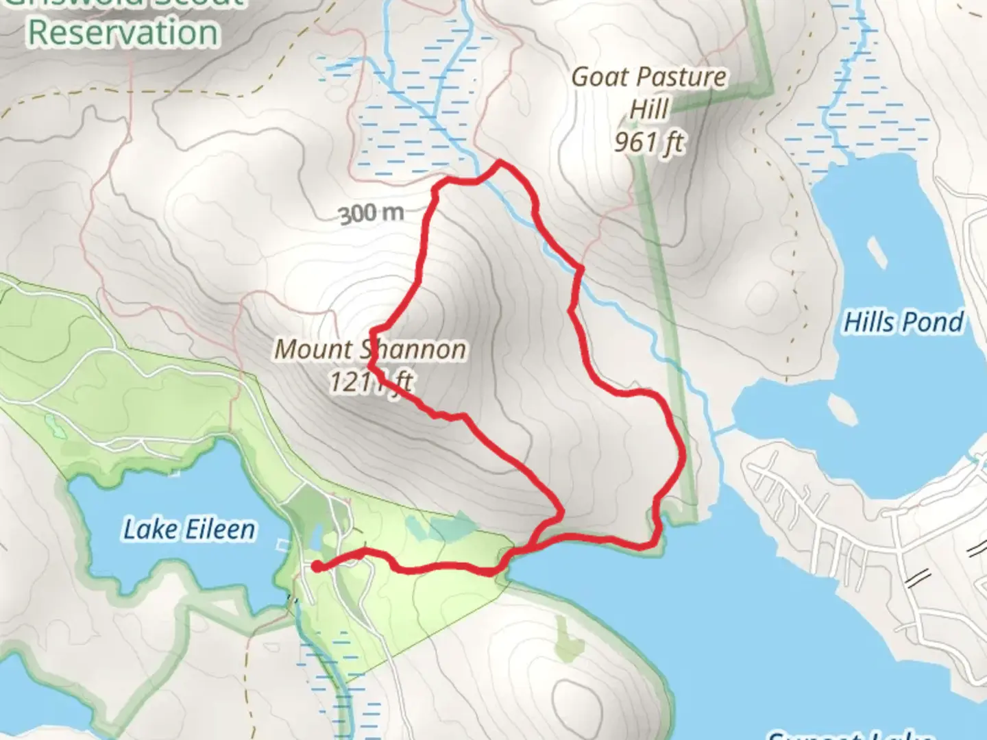 An image depicting the trail Mount Shannon from Lake Eileen and its surrounding area.
