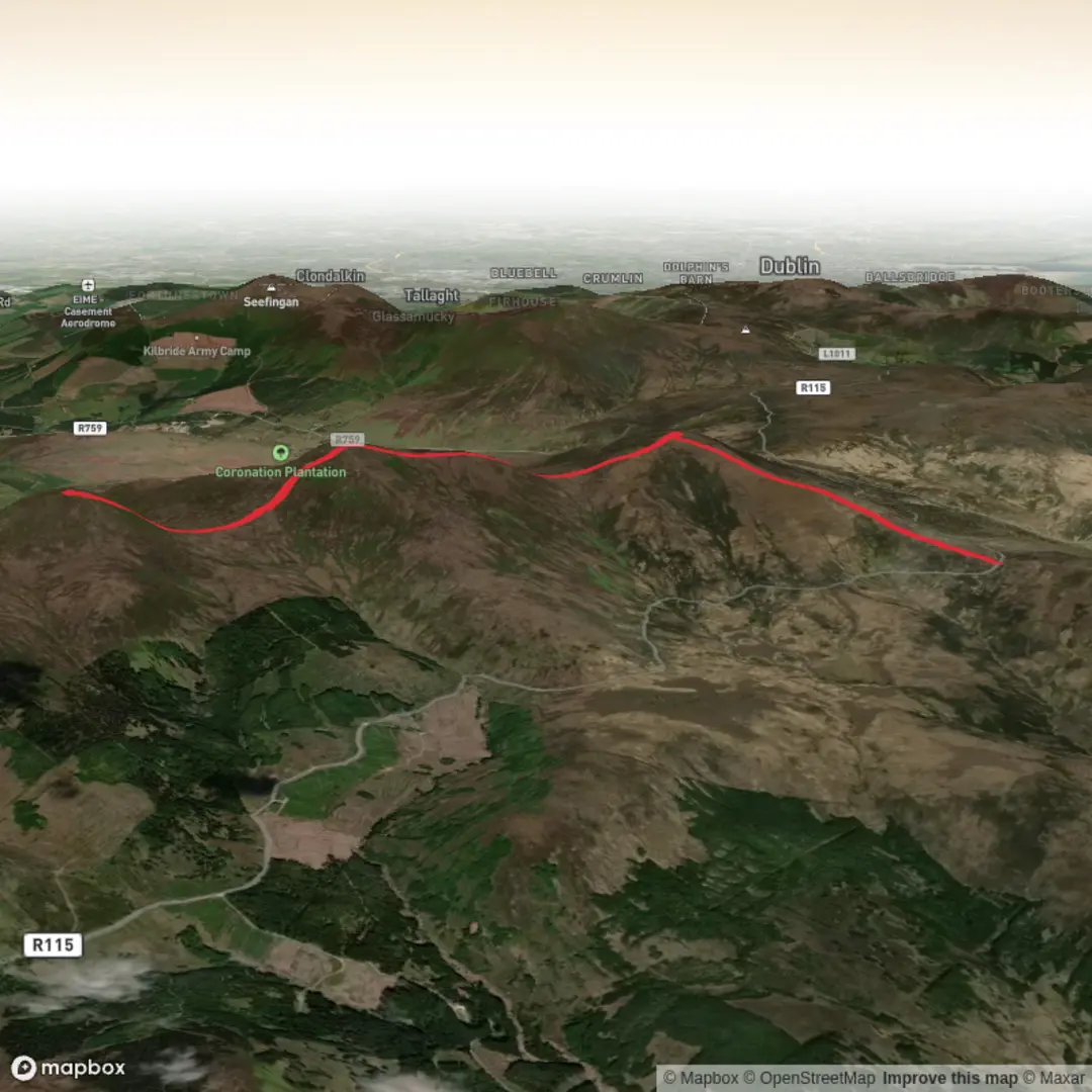 An image depicting the trail Corrigvore, Gravale & Duff Hill and its surrounding area.