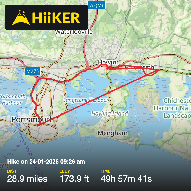 A map preview of the recording Hike on 24-01-2026 09:26 am.