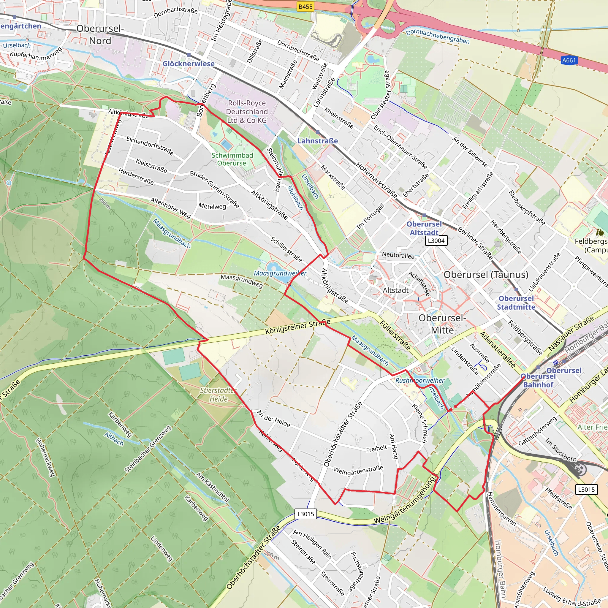 Oberurseler Rundwanderwg mobile static map